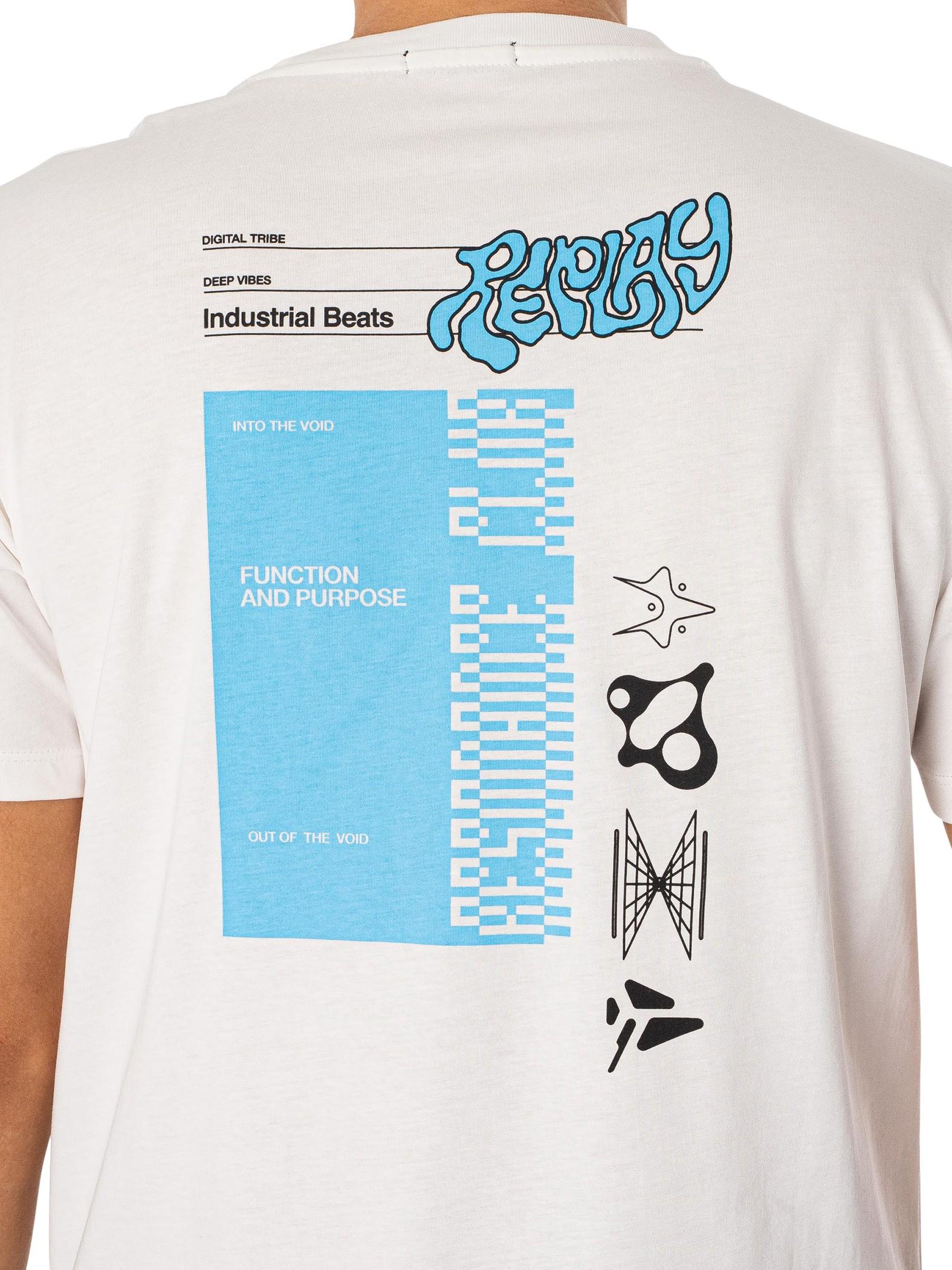 Replay Industrial Beats T shirt in White for Men Lyst Australia