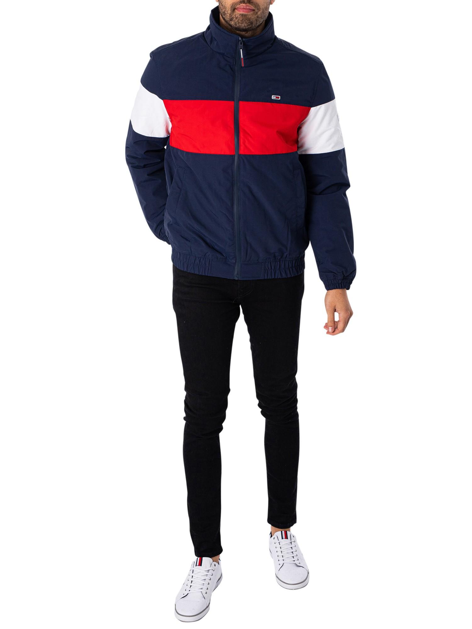 Tommy Hilfiger Colourblock Padded Jacket in Blue for Men | Lyst