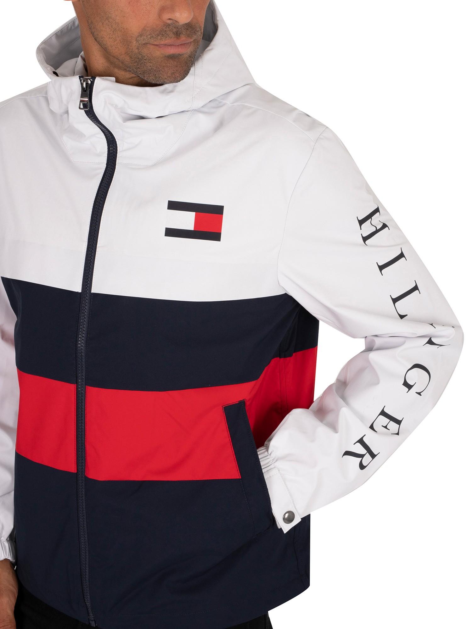 tommy hilfiger white pullover jacket