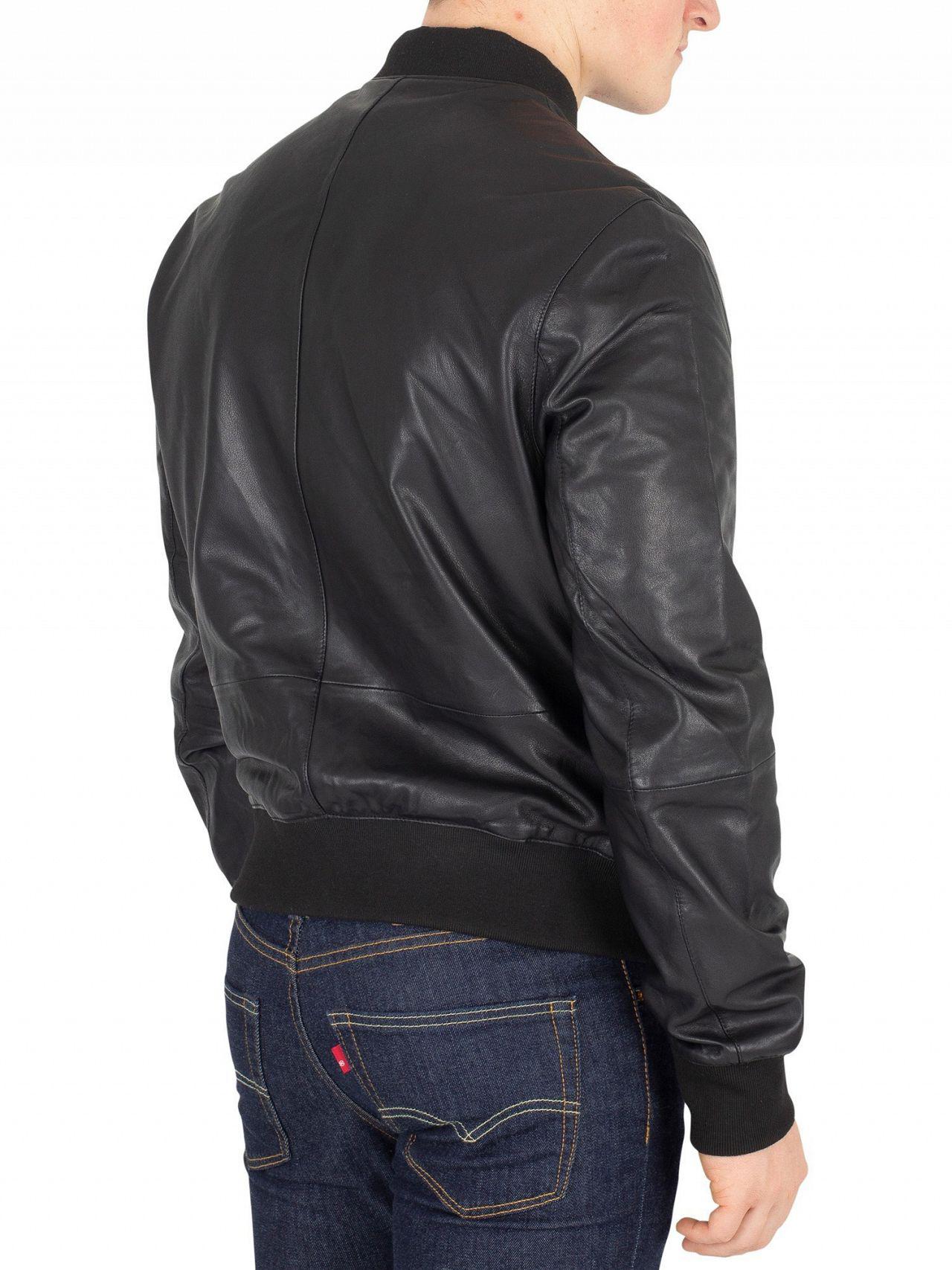Tommy Hilfiger Jet Black Reversible Lightweight Leather Jacket for Men -  Lyst