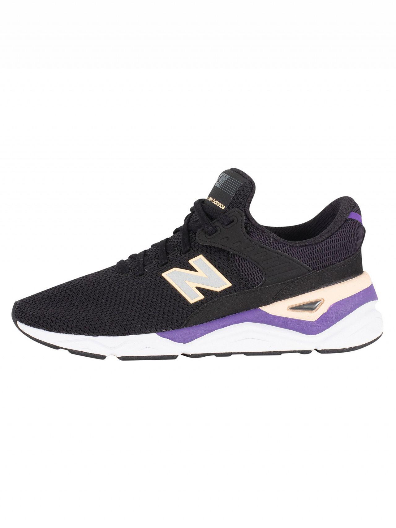 new balance black and pink x 90 trainers