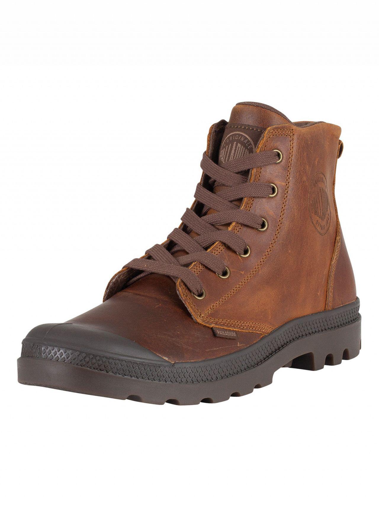 Palladium Sunrise/chocolate Pampa Hi Leather Boots in Brown for Men | Lyst