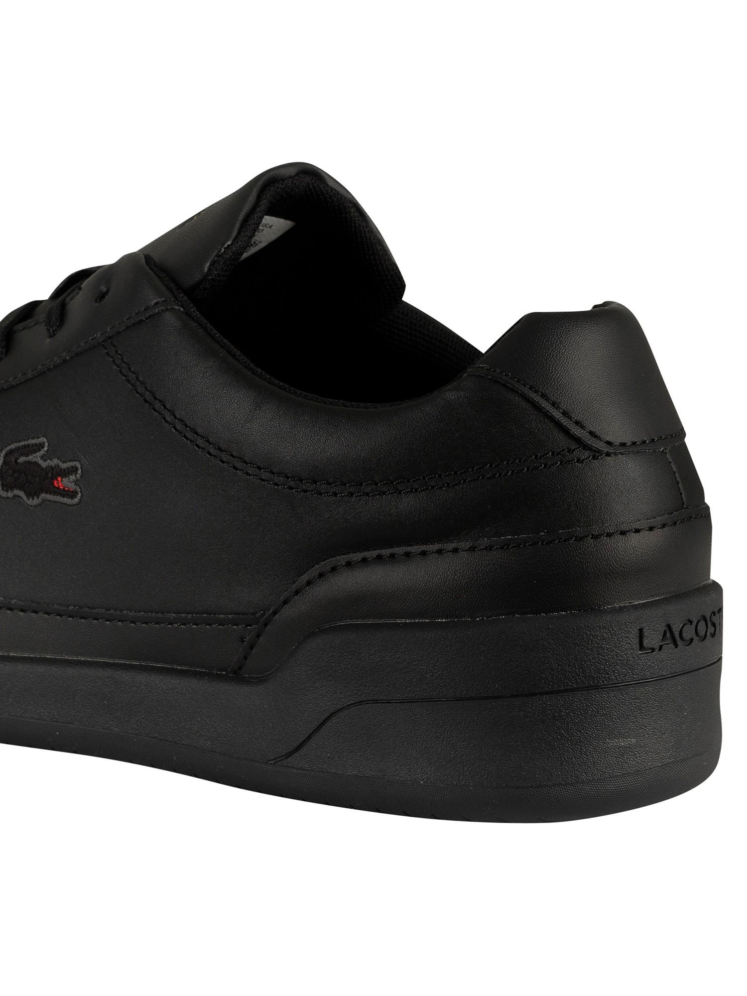 Lacoste Challenge 319 5 Sma Leather Trainers in Black/Black (Black) for Men  - Lyst