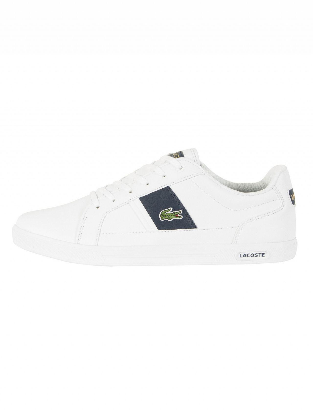 Lacoste White/navy Europa 118 1 Qsp Spm Leather Trainers for Men | Lyst