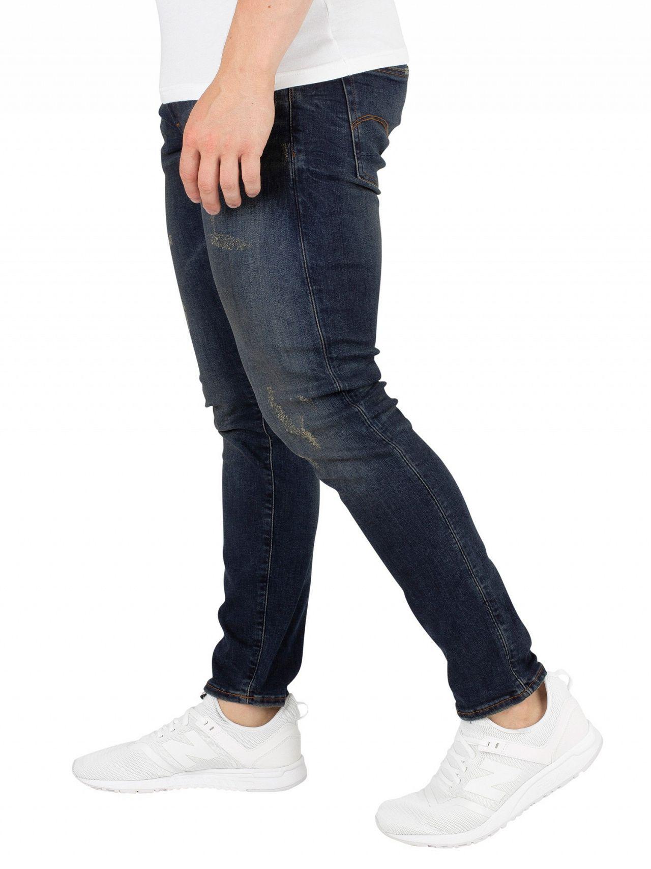 G-Star RAW Denim Dark Aged Antic Destroy 3301 Deconstructed Skinny Jeans in  Blue for Men - Lyst