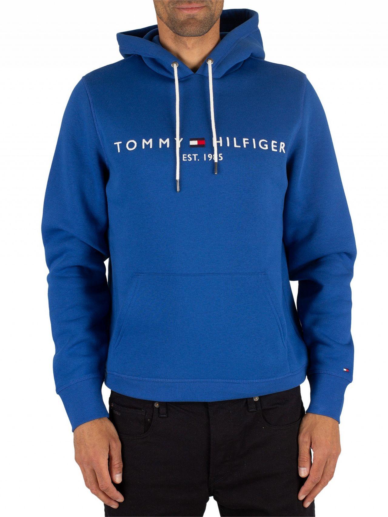 Tommy Hilfiger Blue Quartz Logo Pullover Hoodie in Blue for Men - Lyst