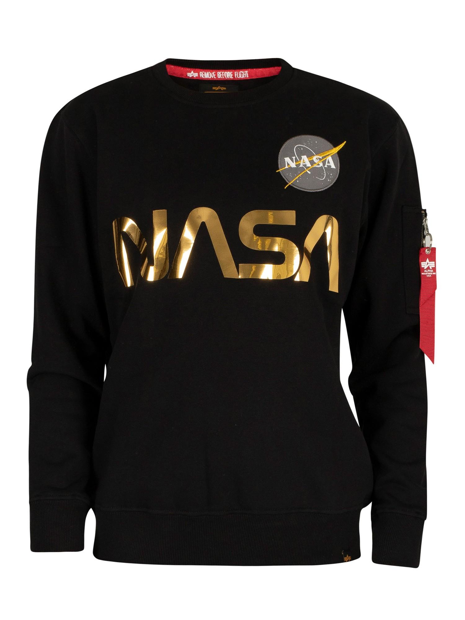 Alpha Industries NASA Reflective Sweater In Black