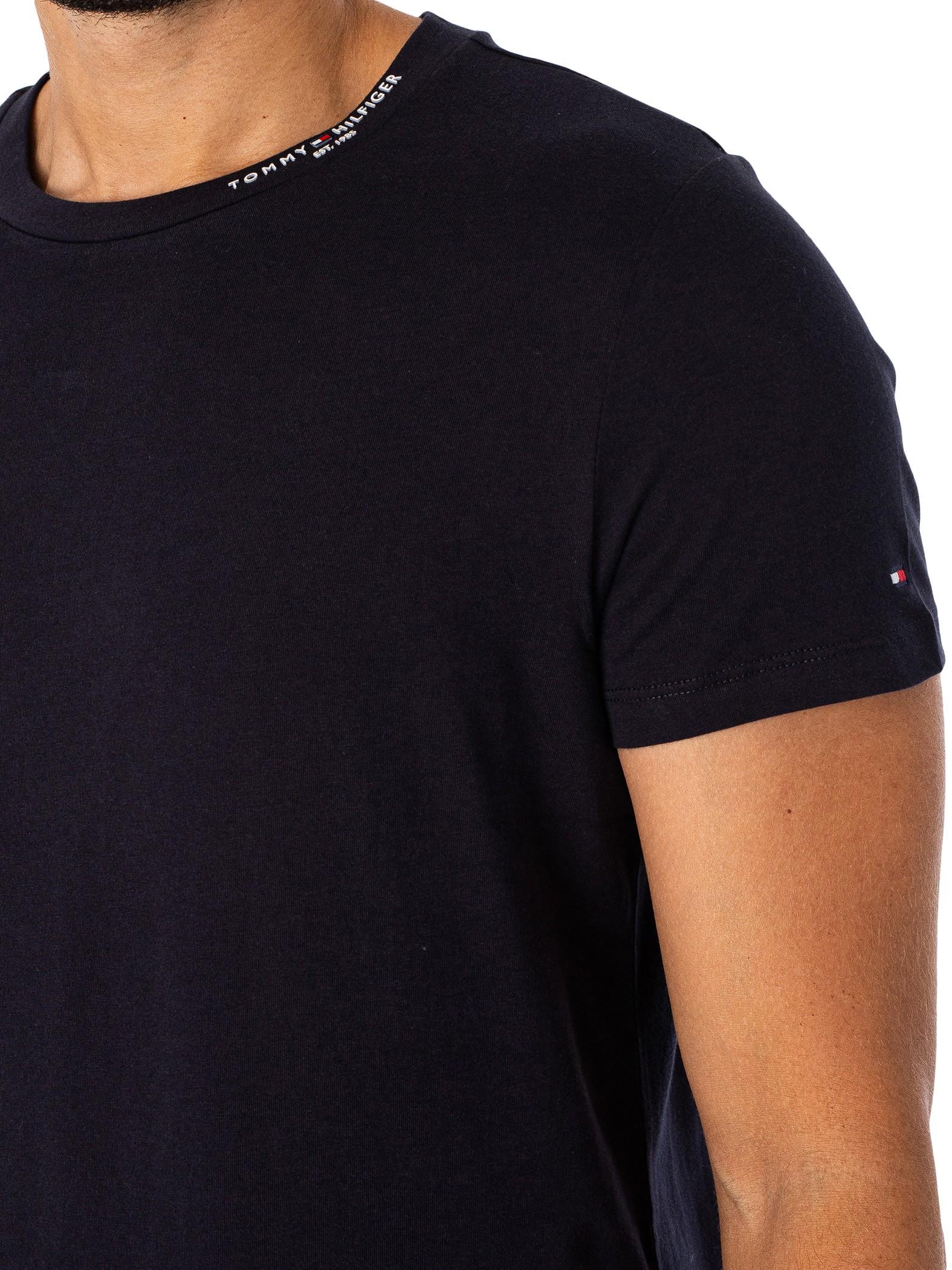 Tommy Hilfiger Logo Collar Slim T-shirt in Black for Men | Lyst