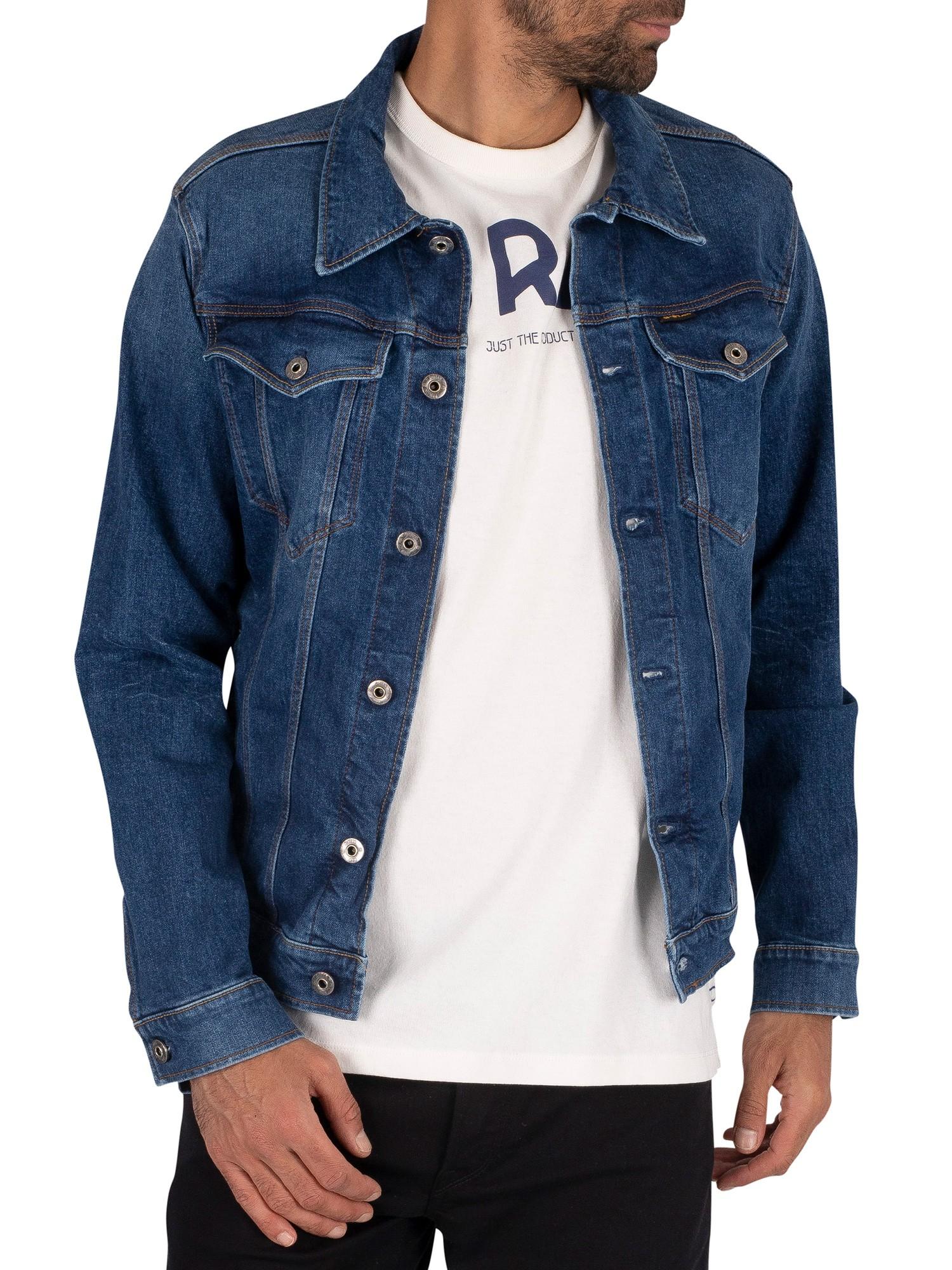 G-Star RAW 3301 Slim Denim Jacket in Faded Stone (Blue) for Men | Lyst  Canada