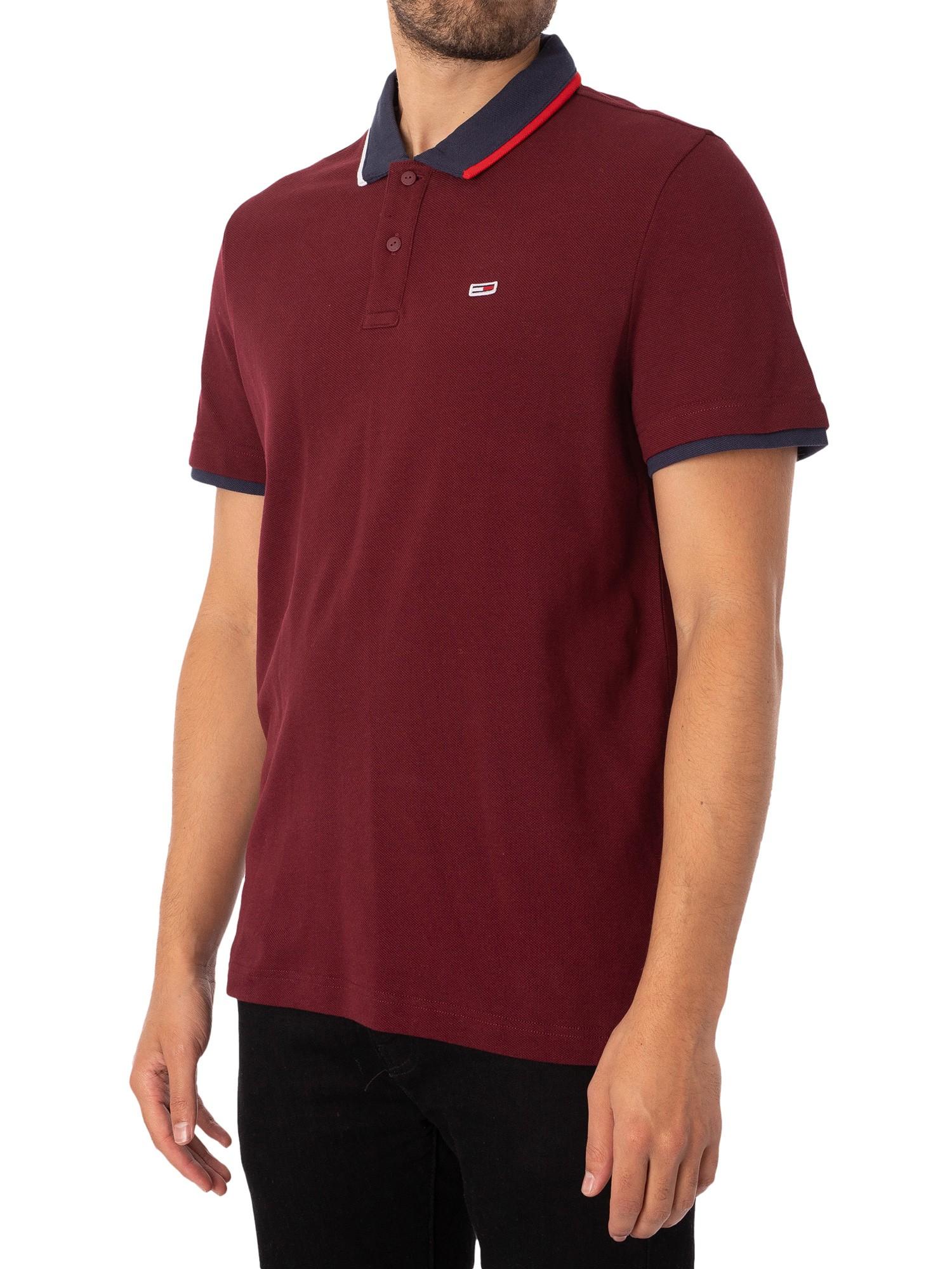 Tommy Hilfiger Flag Neck Polo Shirt in Red for Men | Lyst