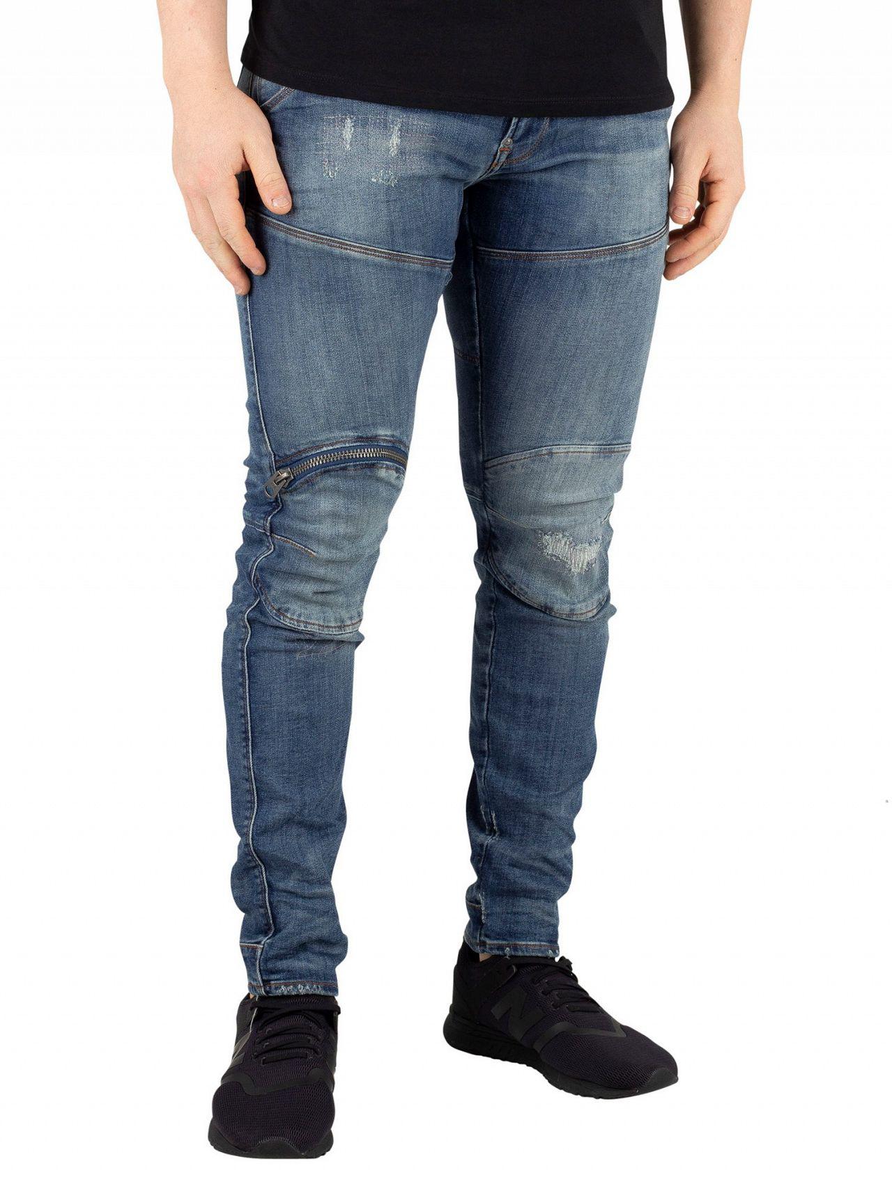 G-Star RAW Dark Aged Antic Restored 5620 3d Zip Knee Skinny Jeans in Blue  for Men | Lyst Canada