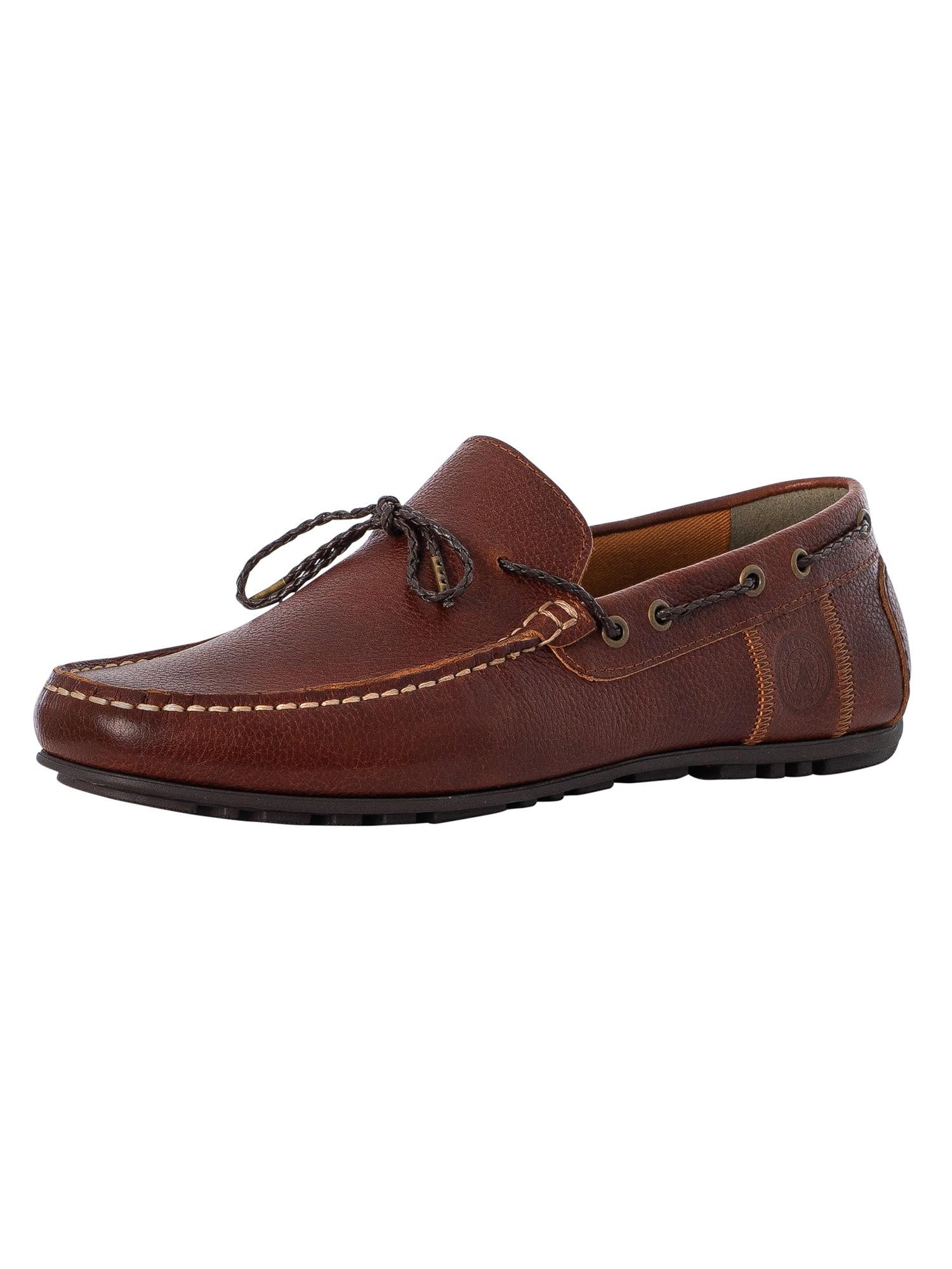 Barbour Jenson Leather Boat Shoes in Brown for Men Lyst