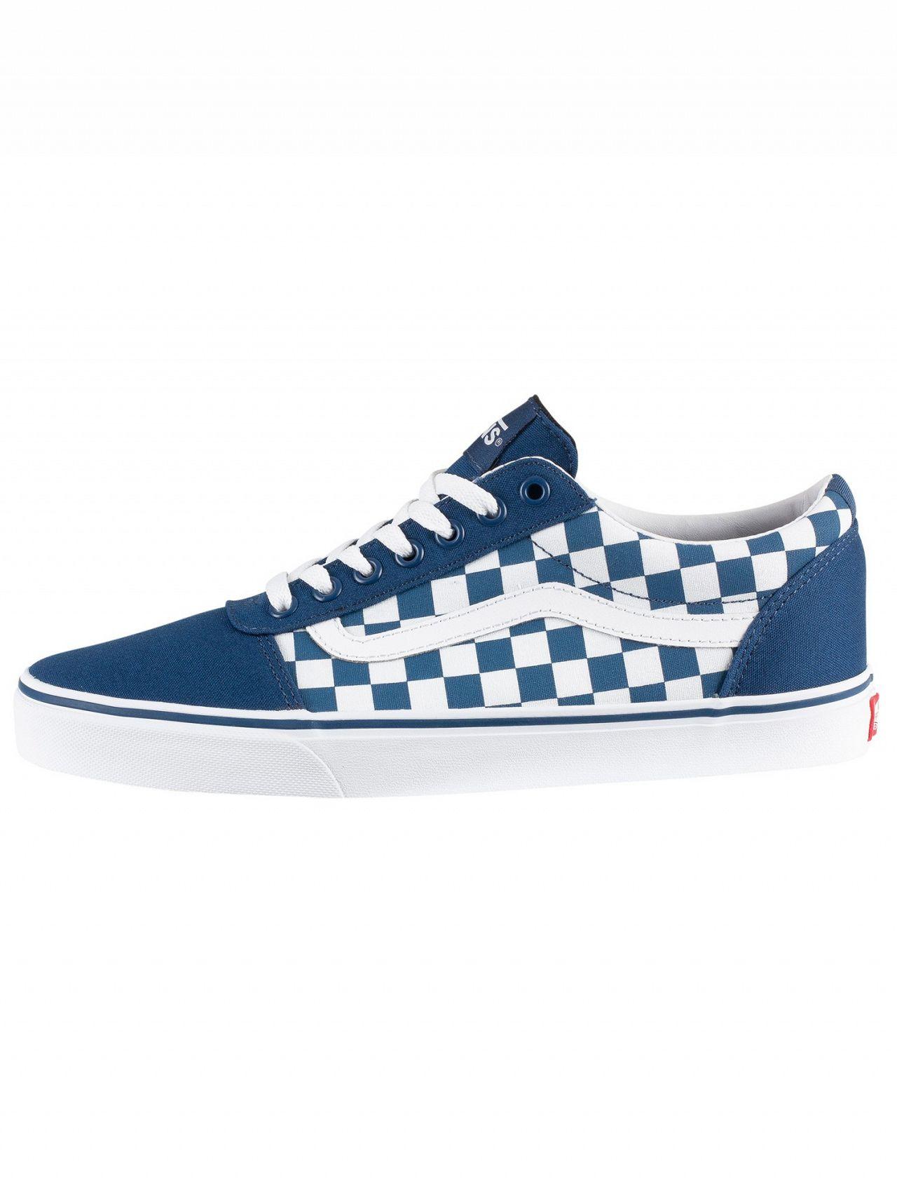 blue checkerboard vans