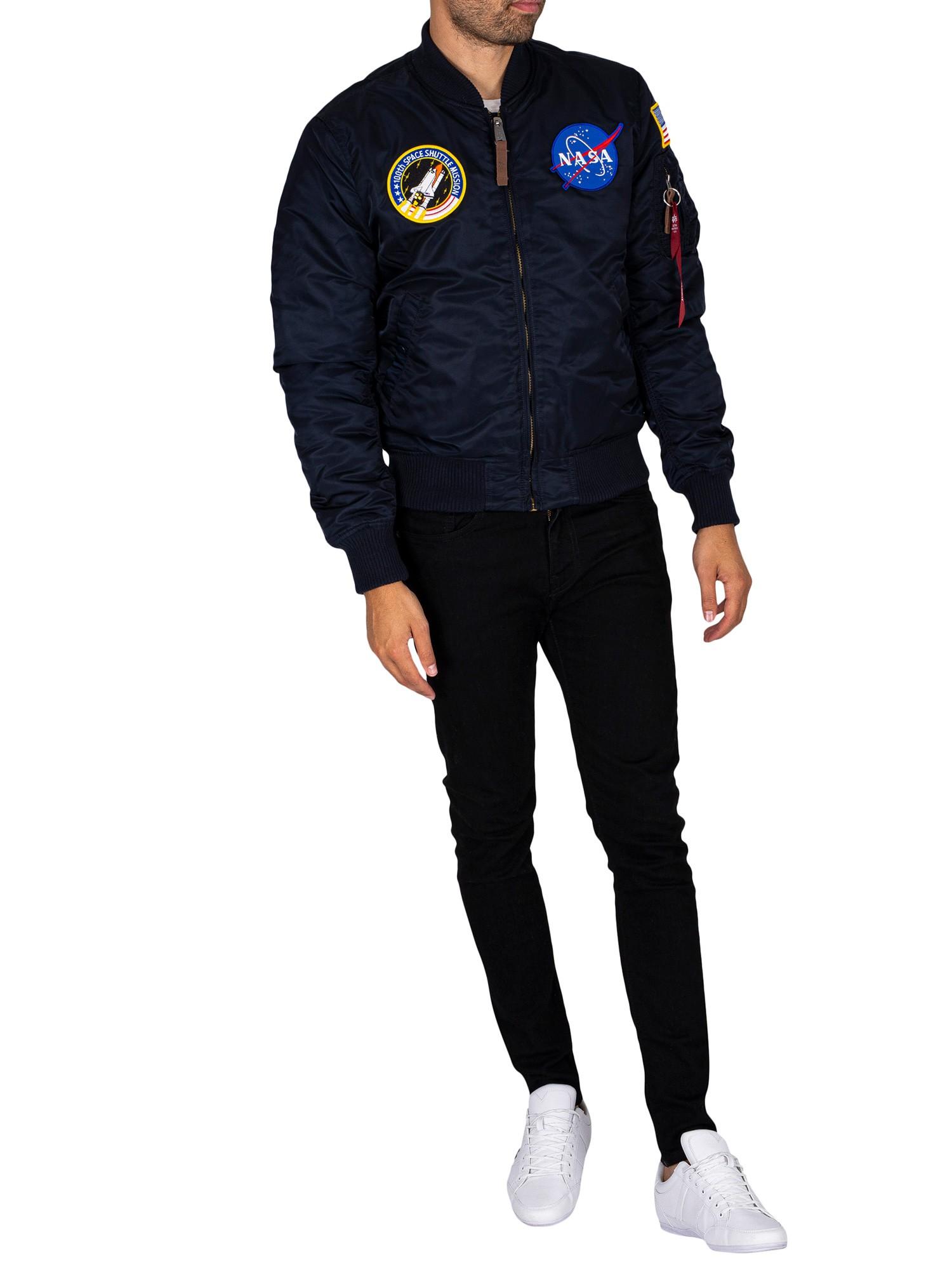 Alpha Industries Ma-1 Vf Nasa Bomber Jacket in Blue for Men | Lyst