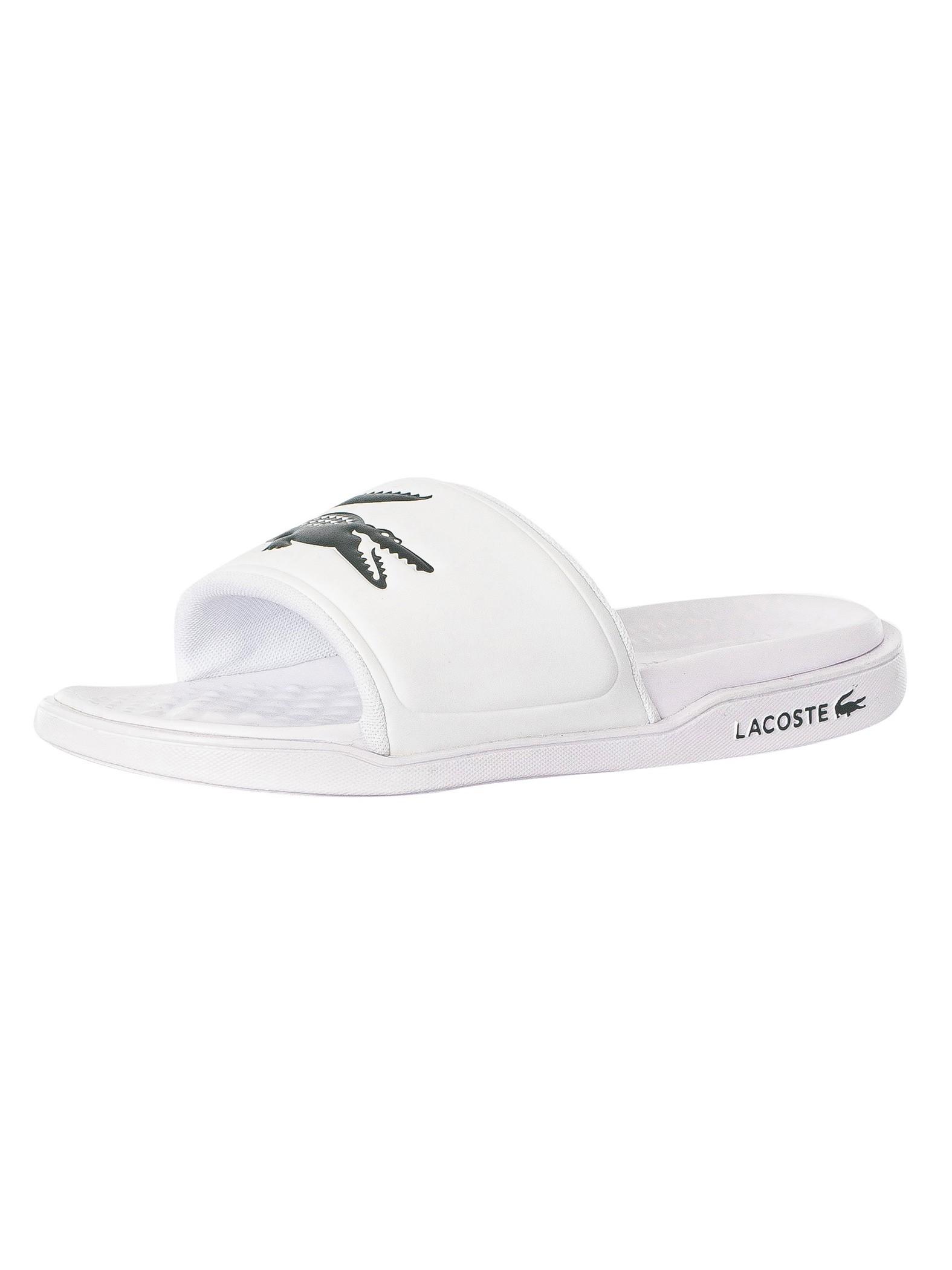 mens black lacoste sliders