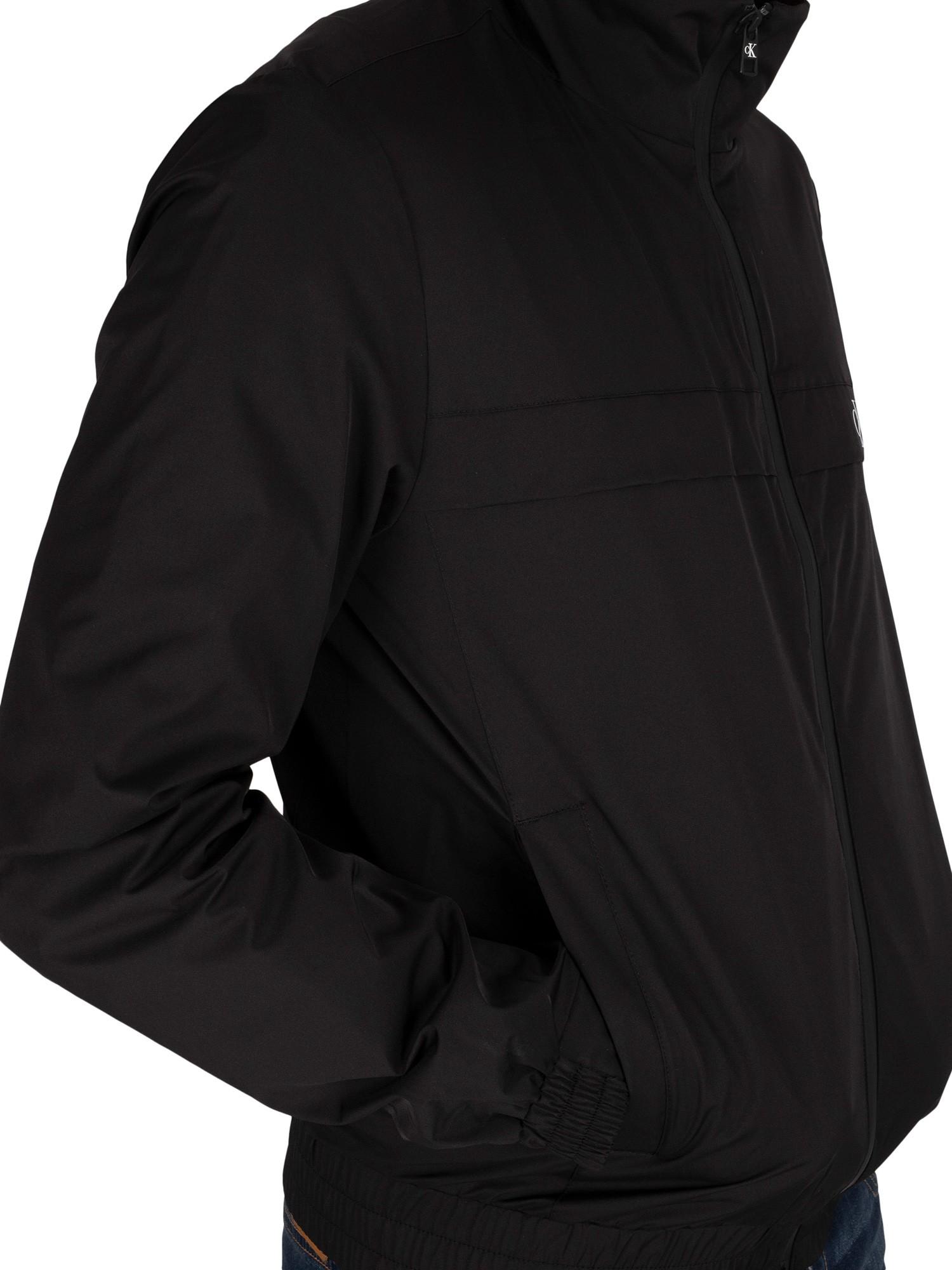 Calvin Klein Denim Zip Up Harrington Jacket in Black for Men | Lyst