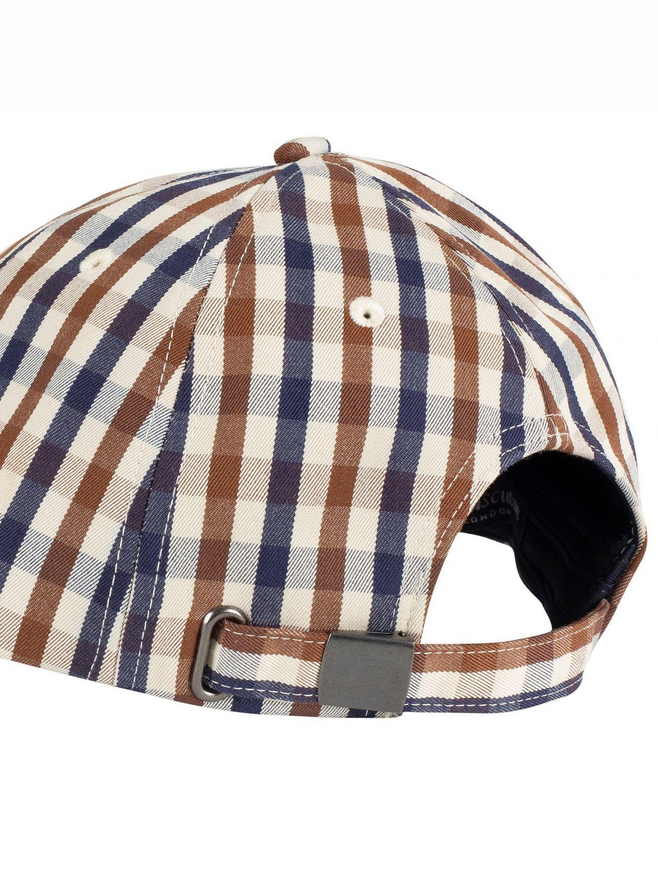 aquascutum check flat cap