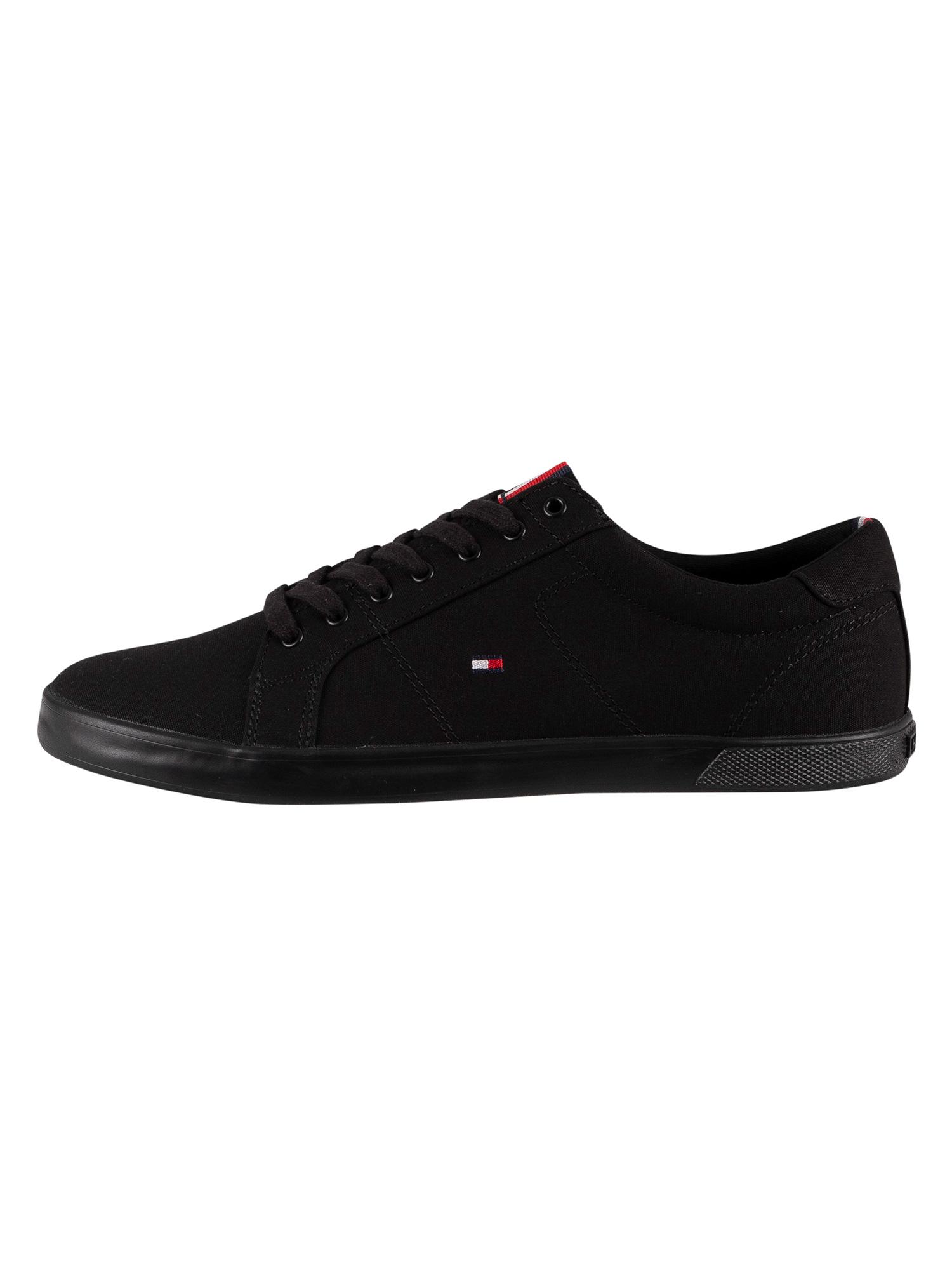 Tommy Hilfiger Harlow Canvas Trainers in Black/Black (Black) for Men | Lyst