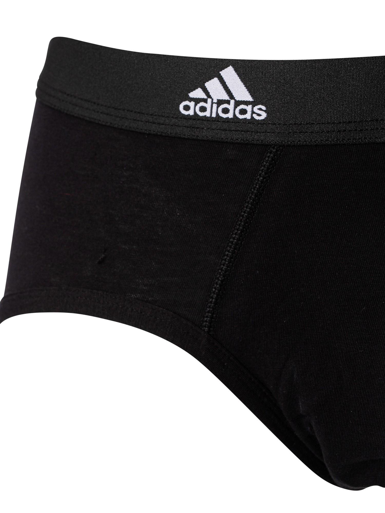 adidas 3 Pack Active Flex Briefs in Black for Men
