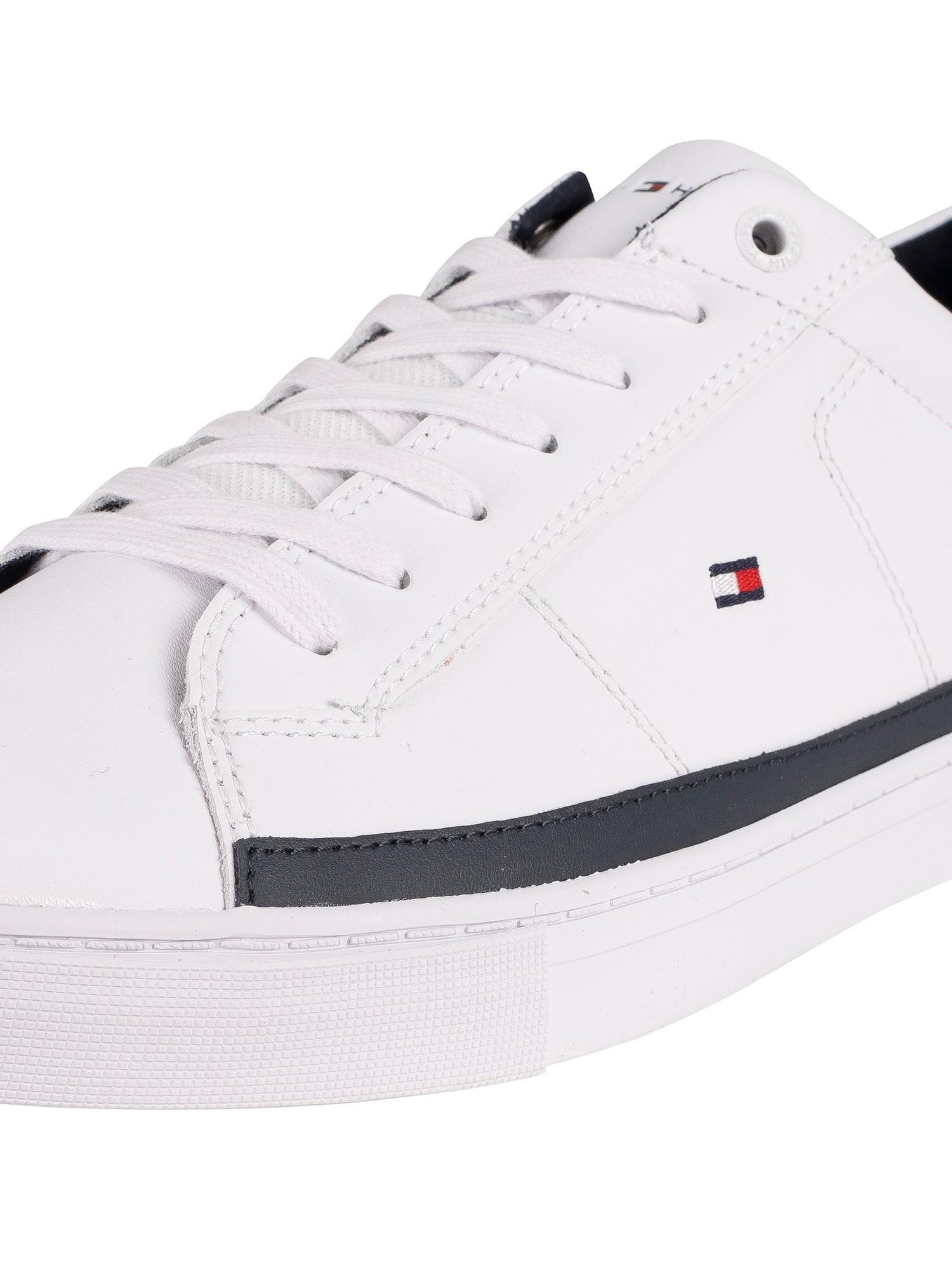 Tommy Hilfiger Essential Leather Trainers in White for Men - Lyst