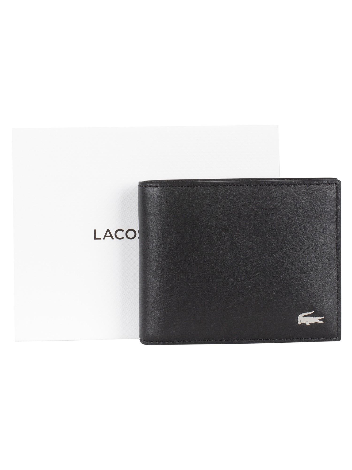Lacoste Billfold Leather Wallet in Black for Men Lyst
