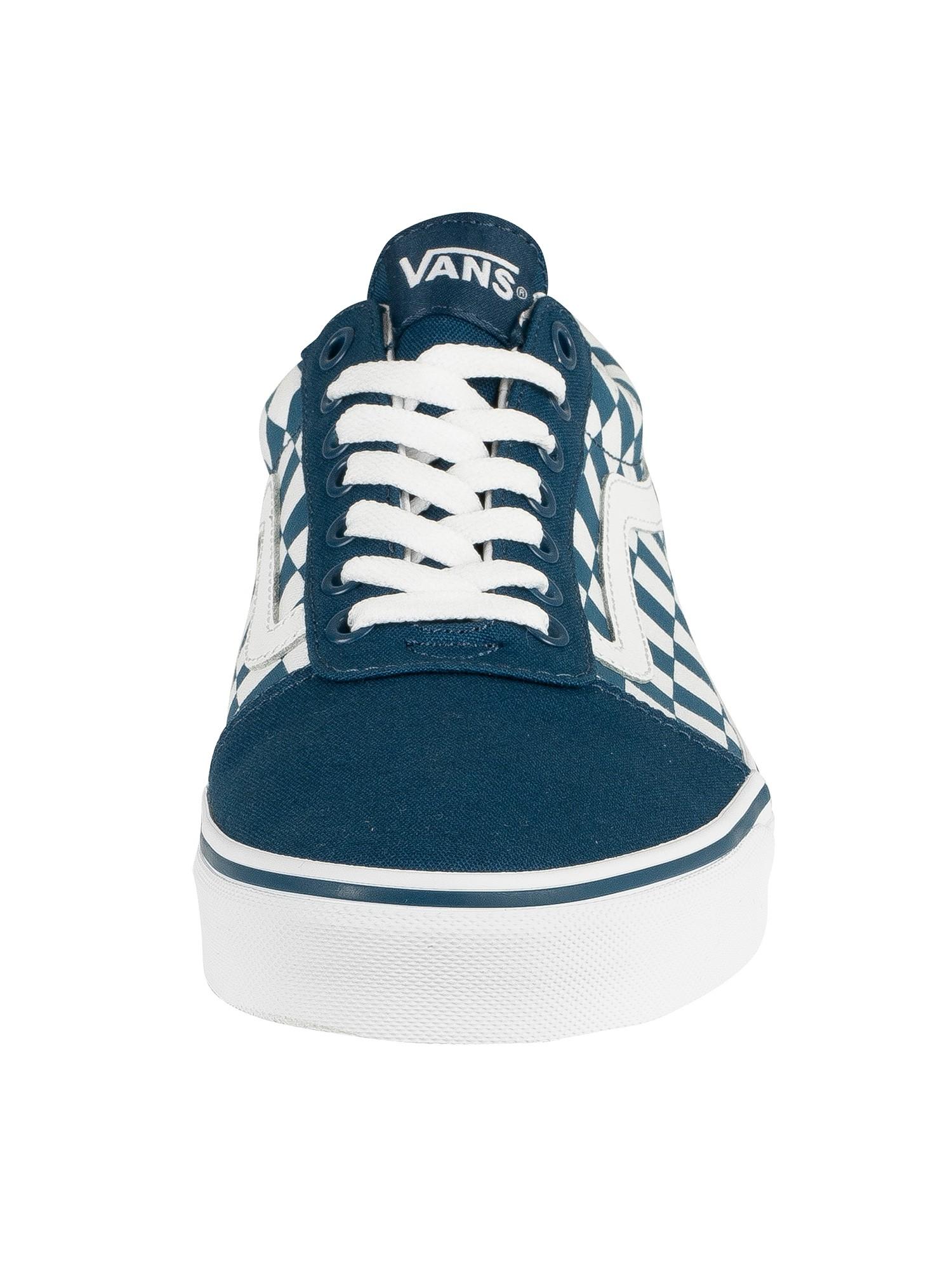 vans ward checkerboard blue