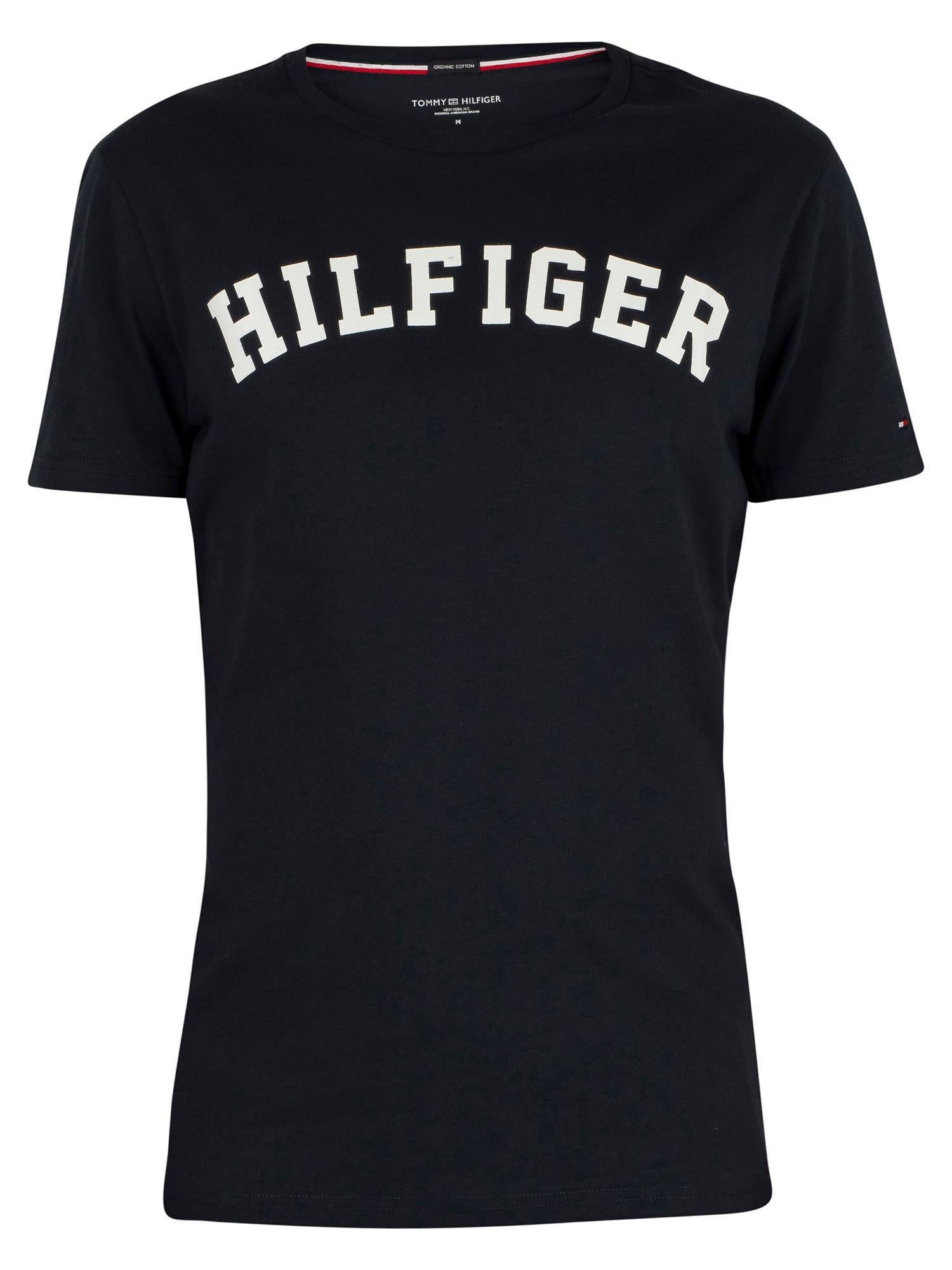 Tommy Hilfiger Arched Logo T-shirt in Blue for Men | Lyst