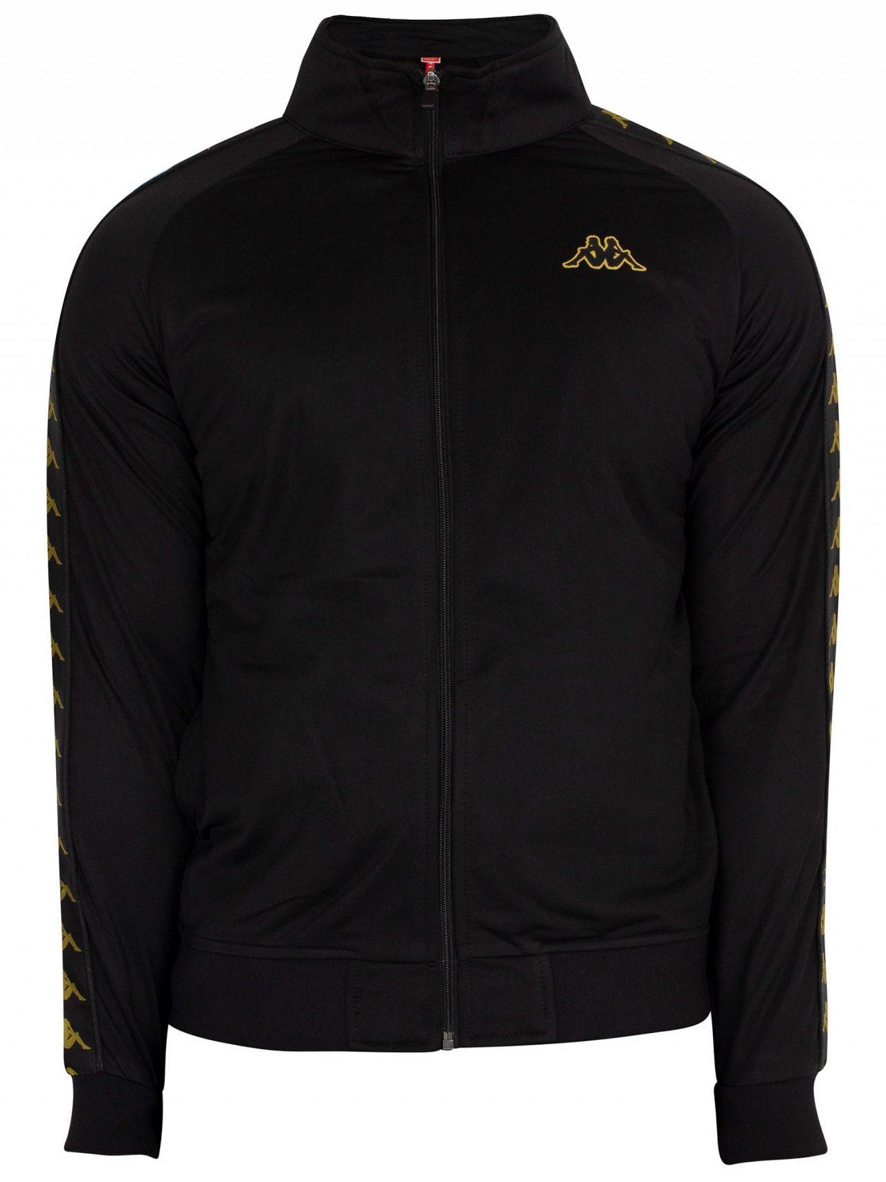 Kappa Synthetic Black/gold Anniston 222 Banda Slim Fit Track Jacket for Men  - Lyst