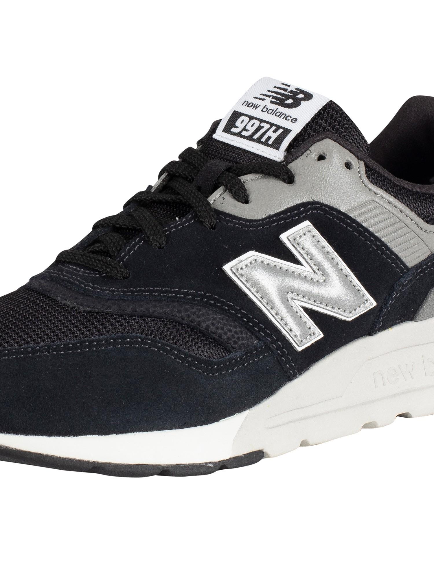 New Balance 977 Suede Trainers in Black 