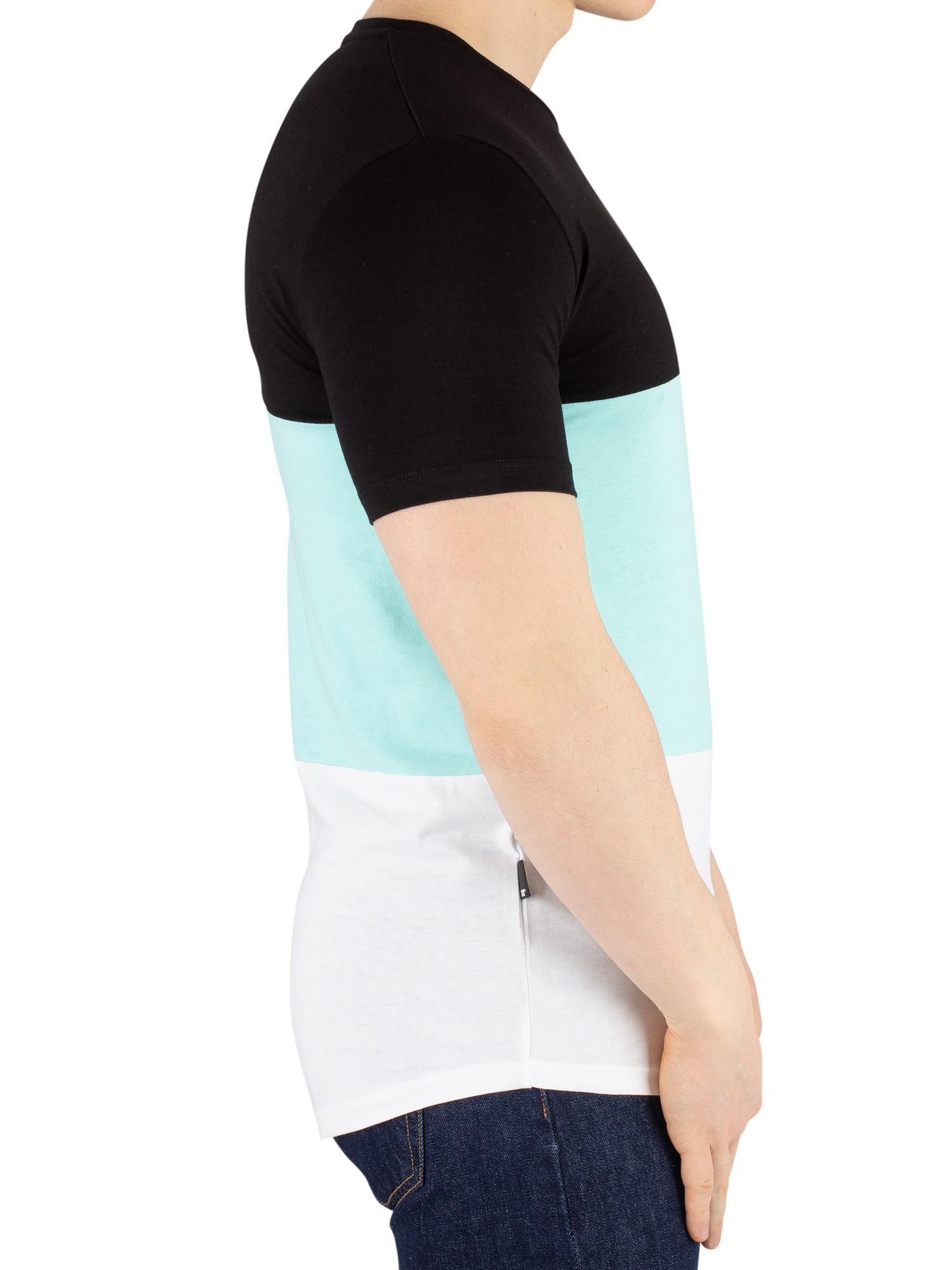 11-Degrees Rubix Triple Panel T-Shirt-Aqua