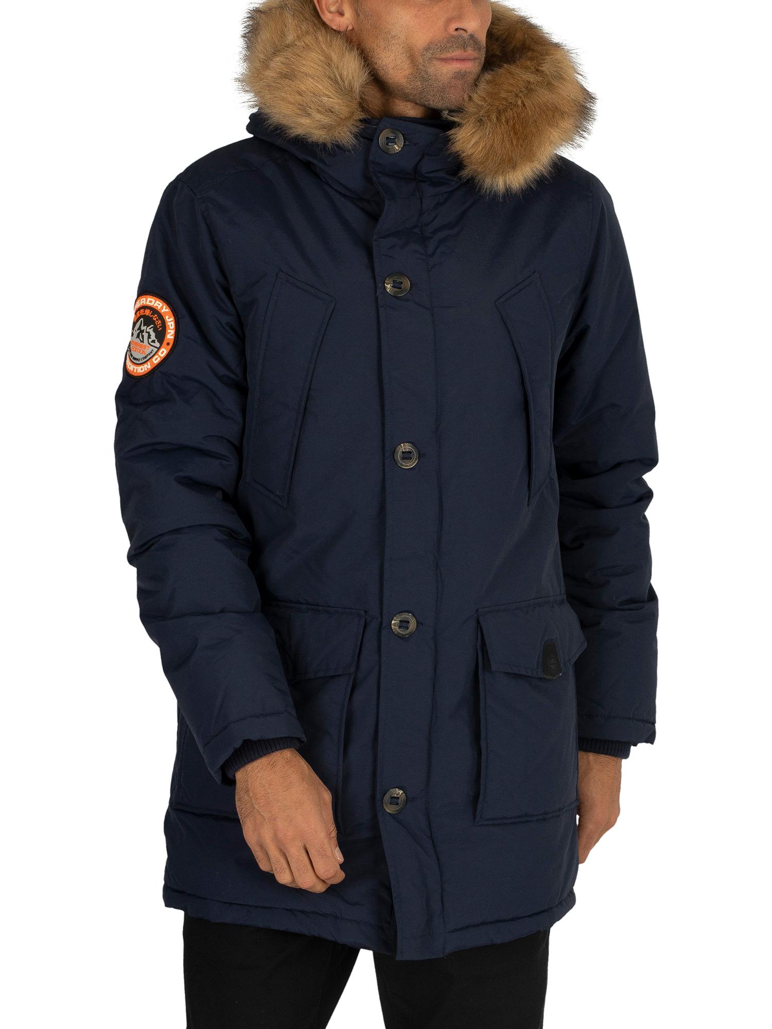 Superdry Fur Everest Parka Jacket in Blue for Men | Lyst
