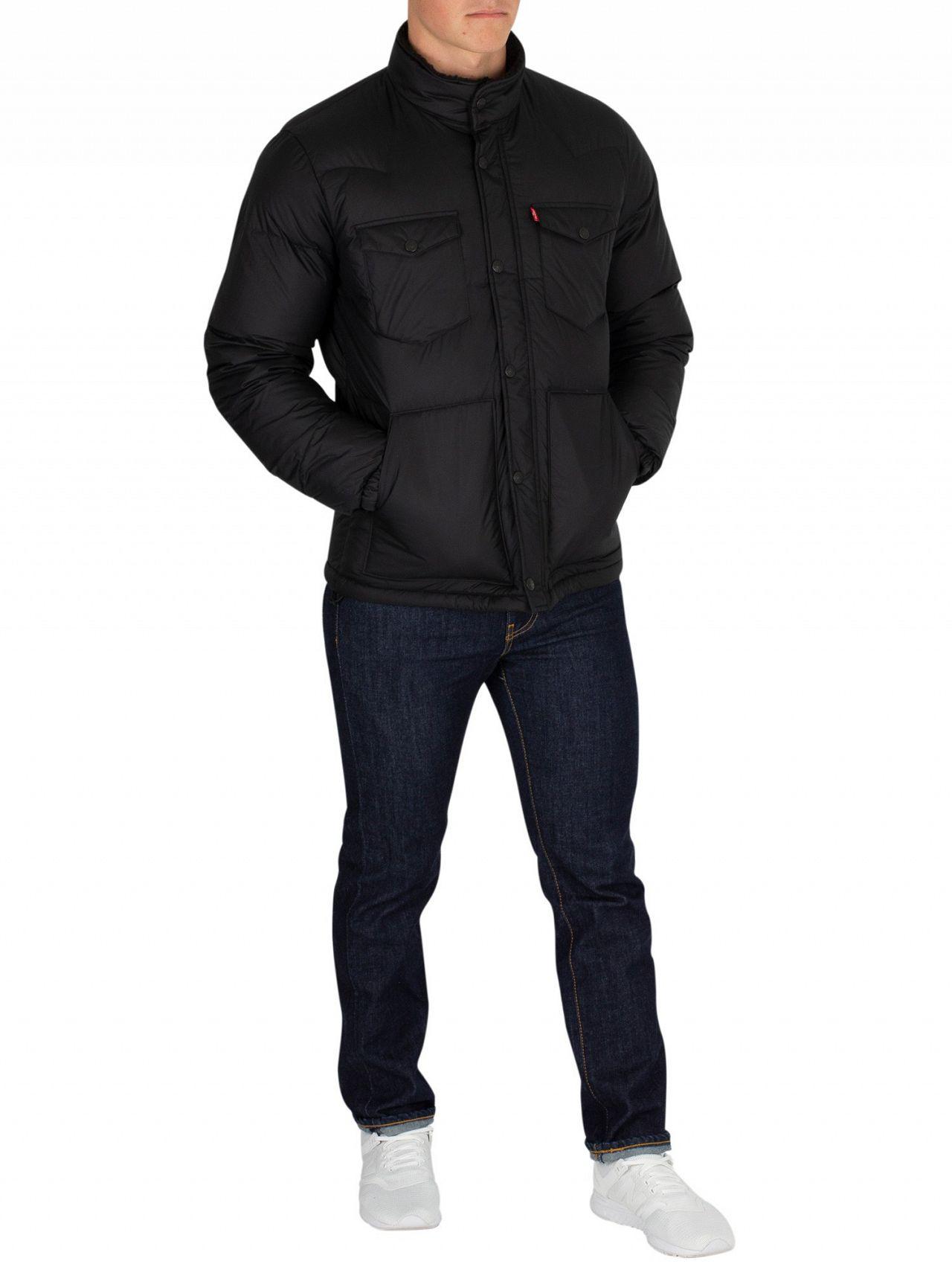 Definitie vloot Concurreren Levi's Black Down Barstow Puffer Jacket for Men | Lyst