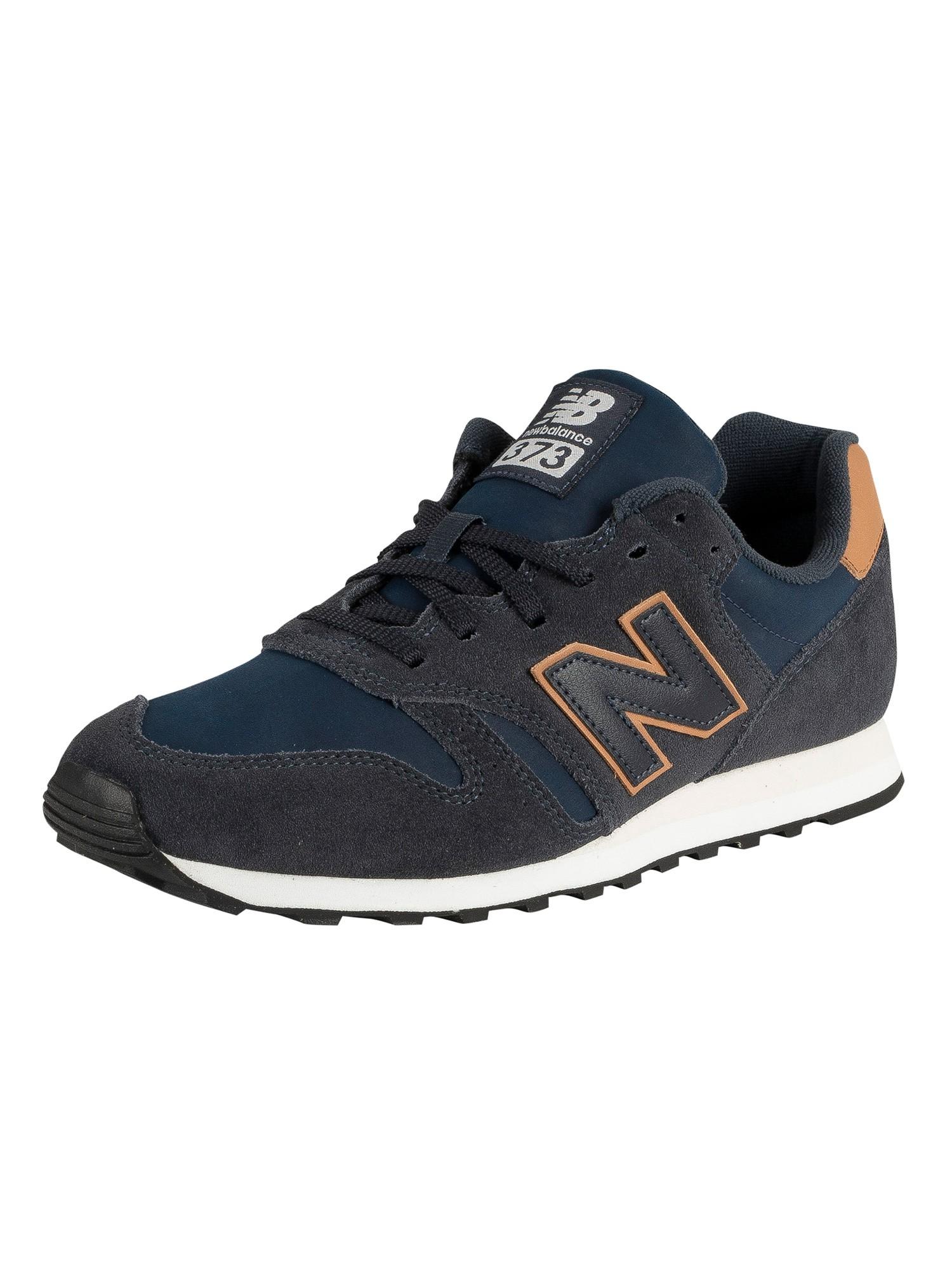 new balance 373 mens navy suede trainers