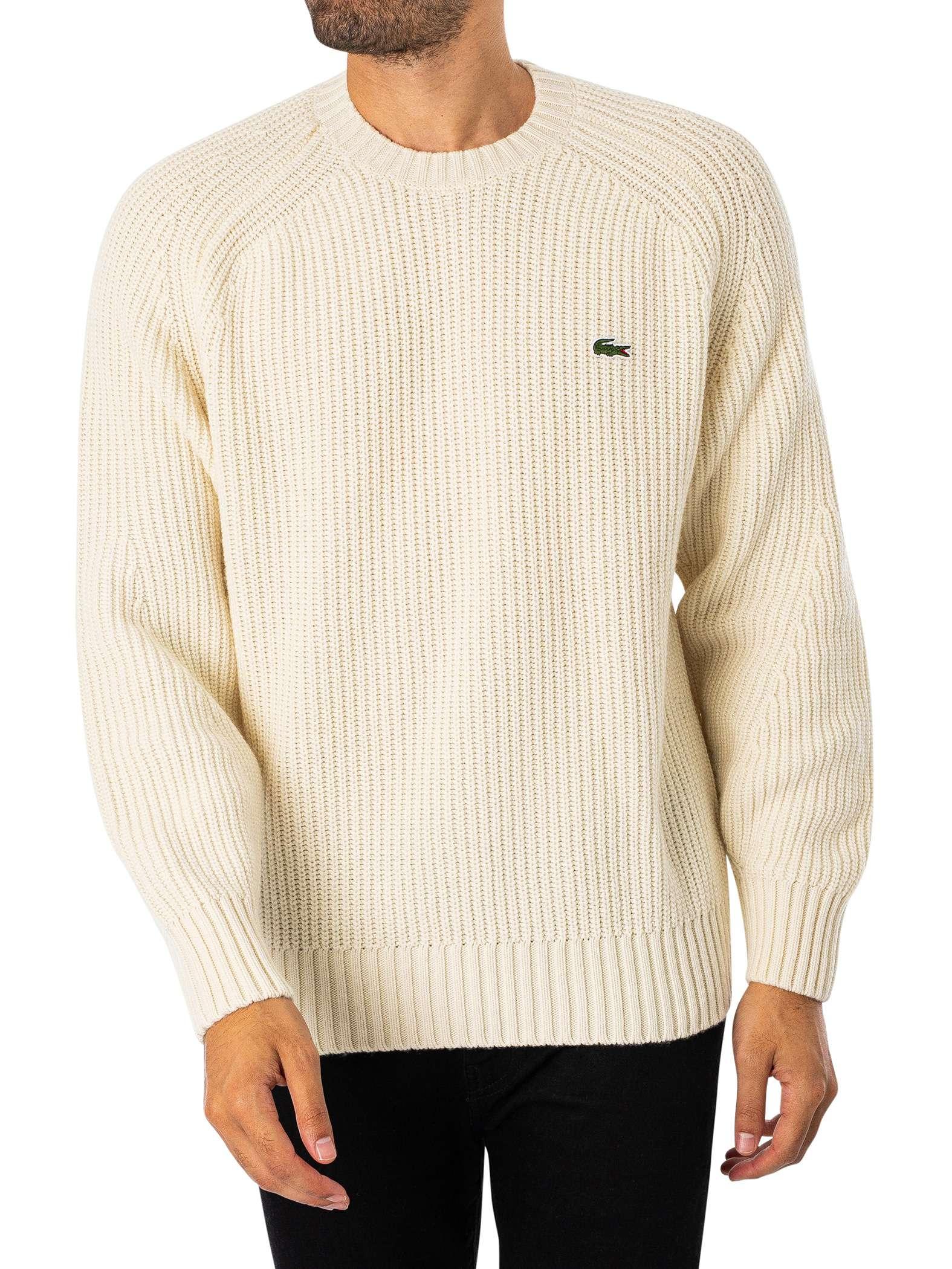 Wool Lacoste Live Pull Lacoste Wool Jumper Lacoste Chunky Grey