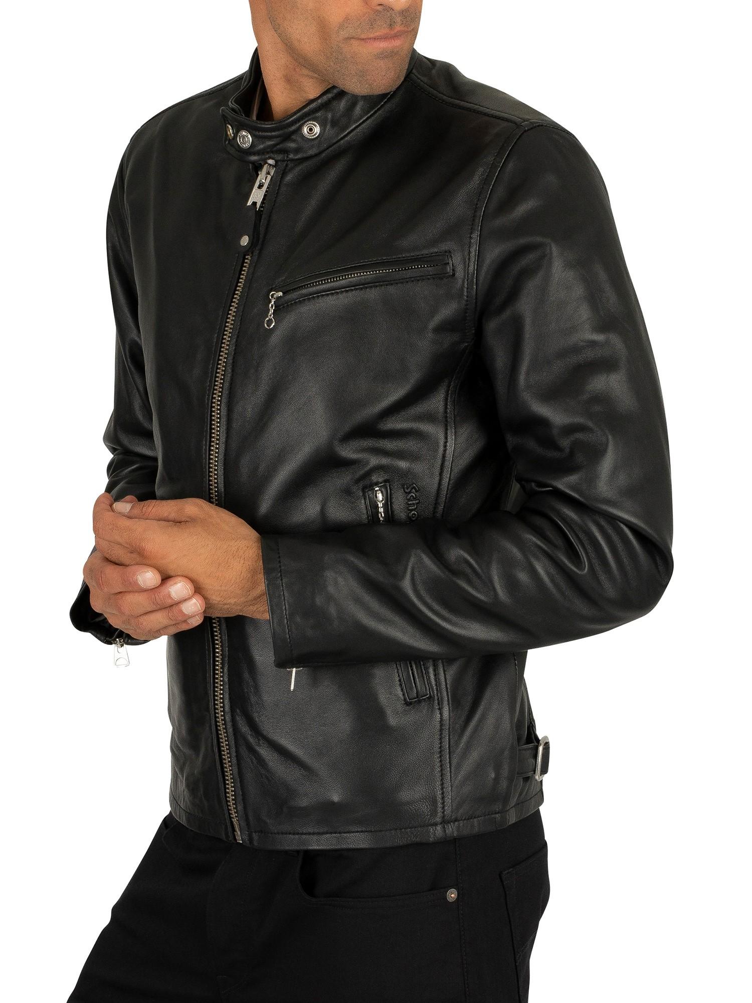 Schott Nyc Leather Jacket in Black for Men - Lyst