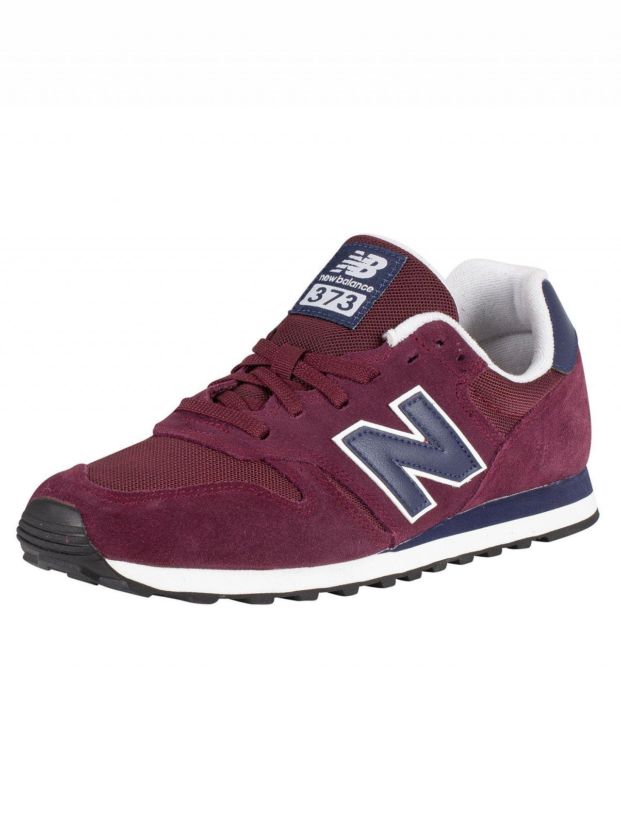 New Balance Burgundy/navy 373 Suede Trainers in Purple for Men - Lyst