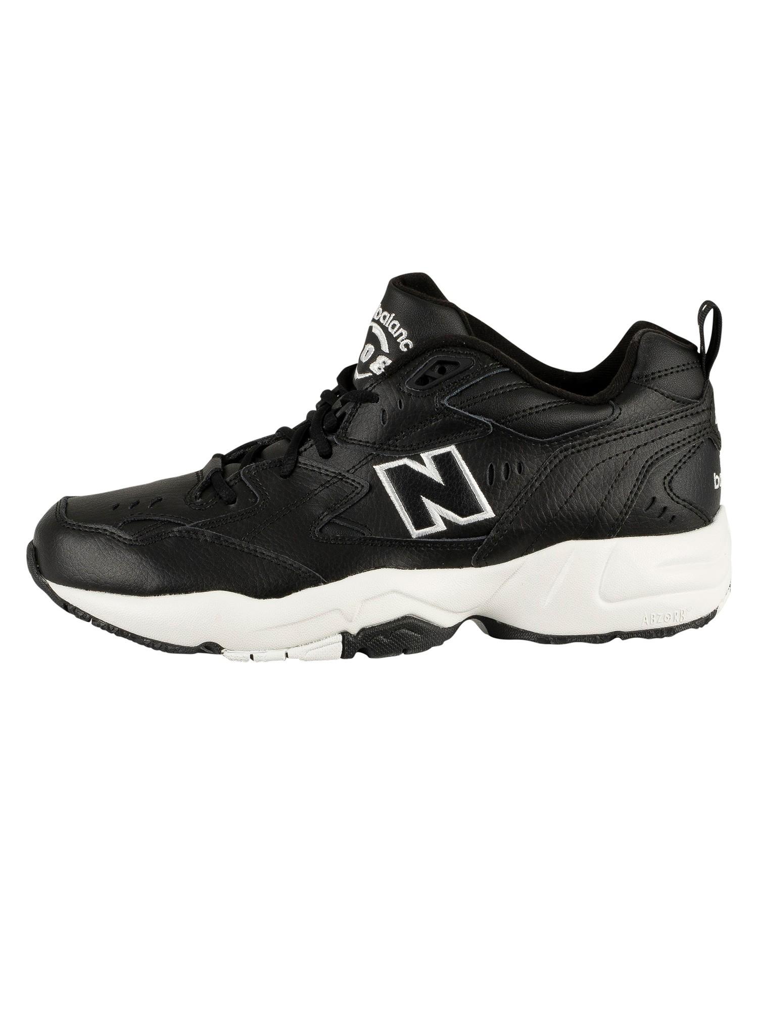 New Balance 608 Leather Trainers in Black/White (Black) for Men Lyst