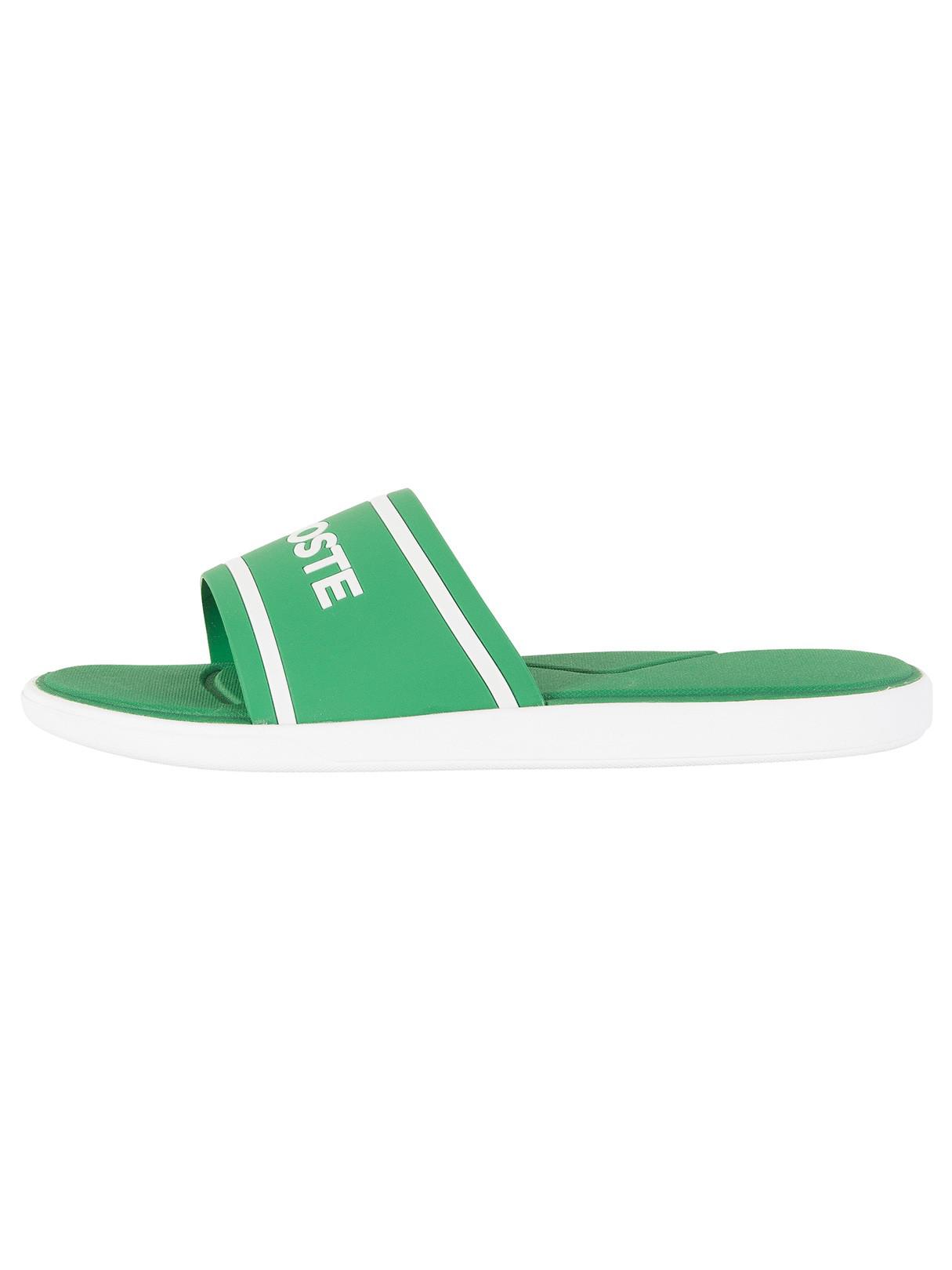 Lacoste Green/white L.30 Slide 118 3 Cam Flip Flops for Men | Lyst