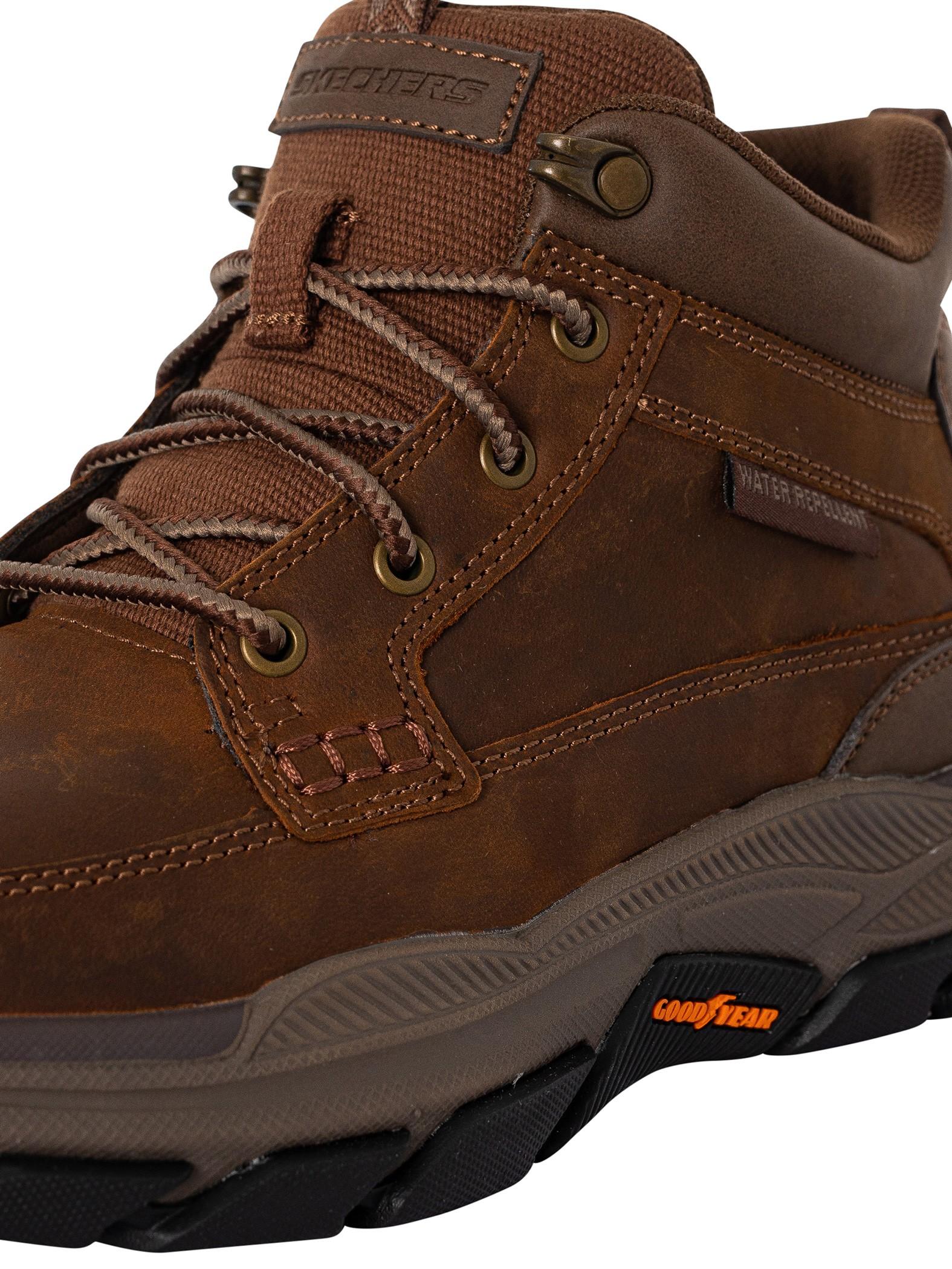 Skechers mens hot sale leather boots