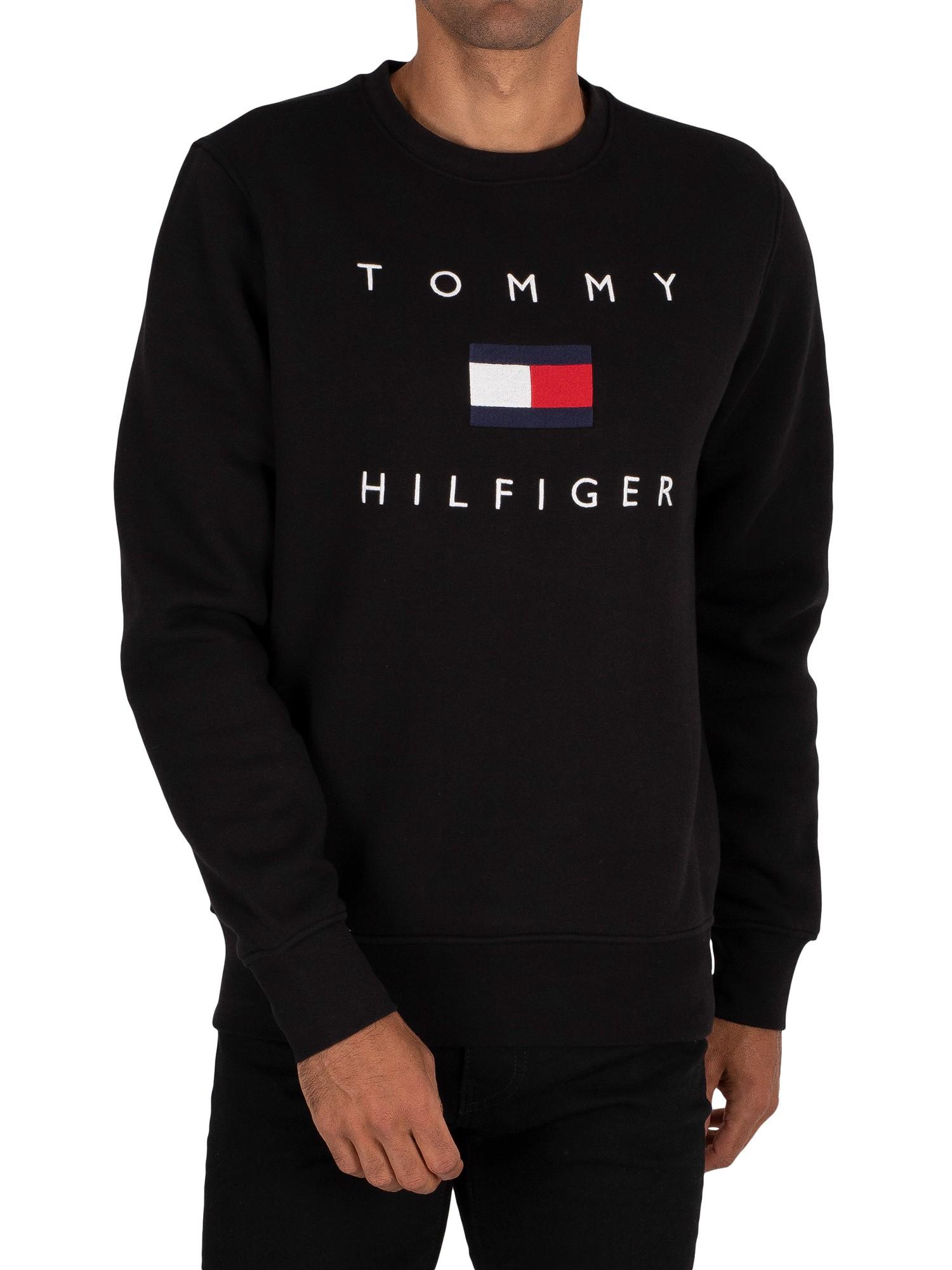 tommy hilfiger mens pullover big flag sweater