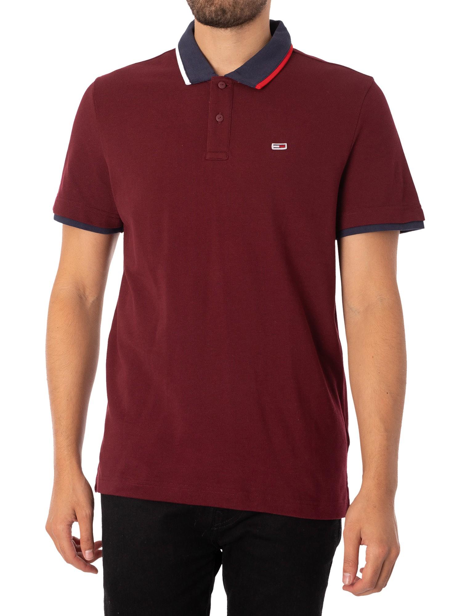 Tommy Hilfiger Flag Neck Polo Shirt in Red for Men | Lyst