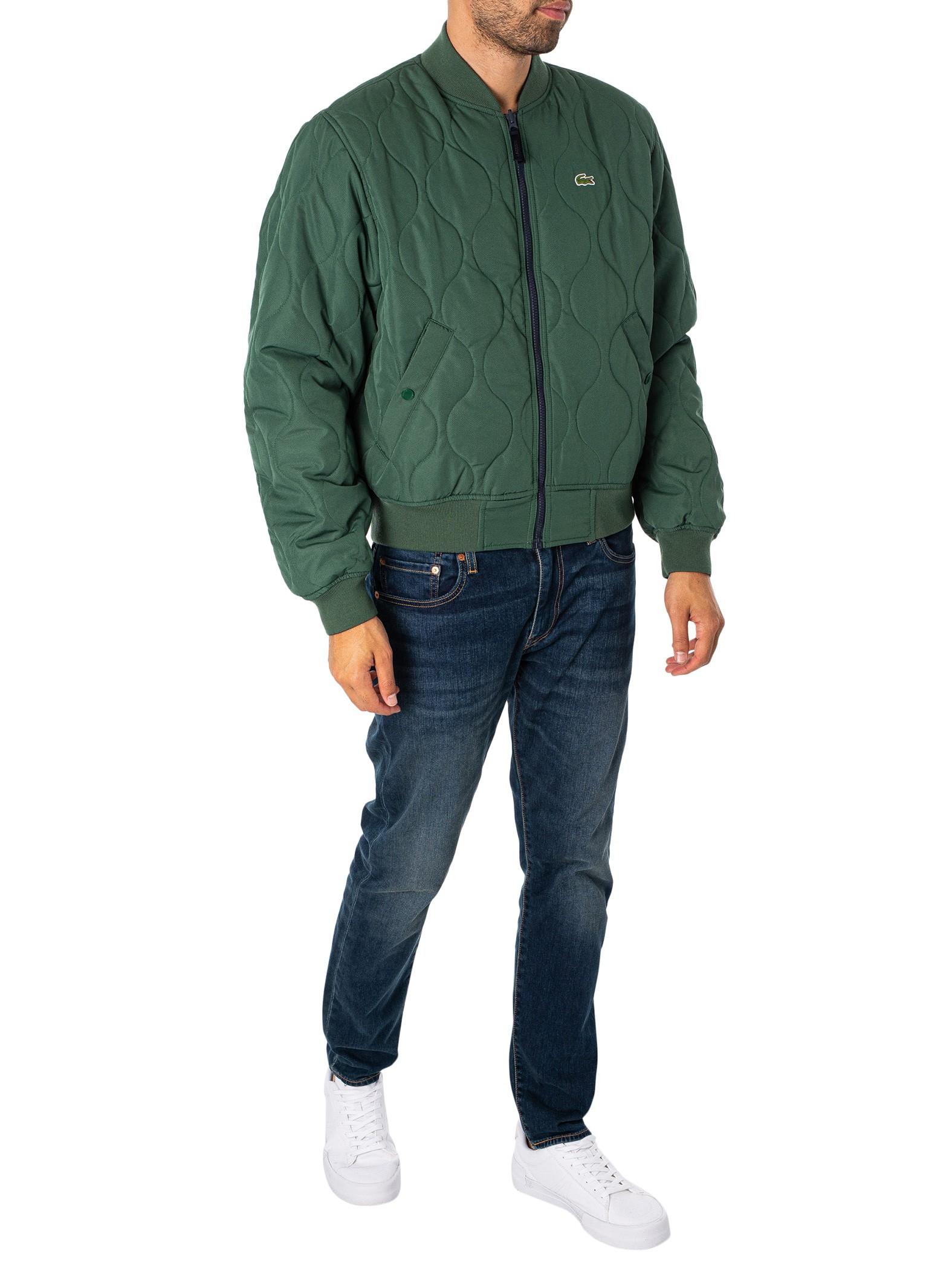 Lacoste quilted jacket sale green