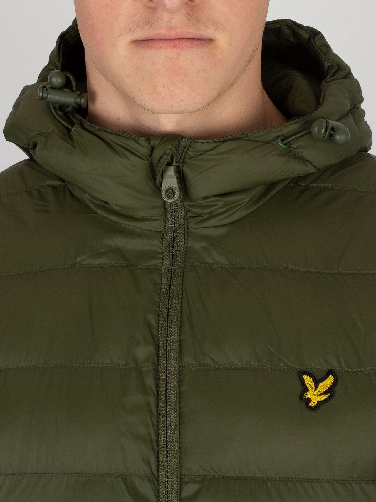 lyle and scott lightweight puffer jacket green