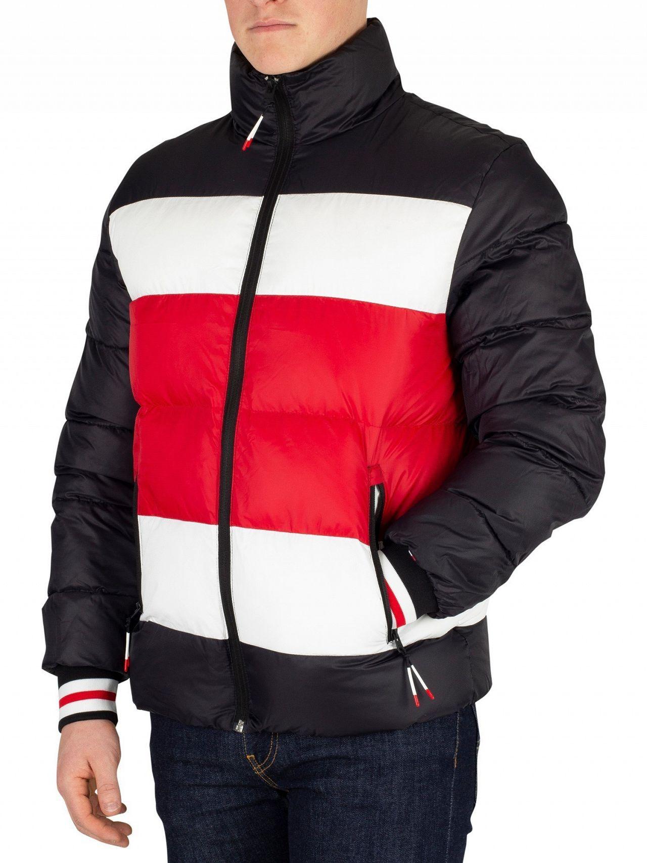 Tommy Hilfiger Synthetic Stripe Quilted Bomber Jacket for Men - Lyst