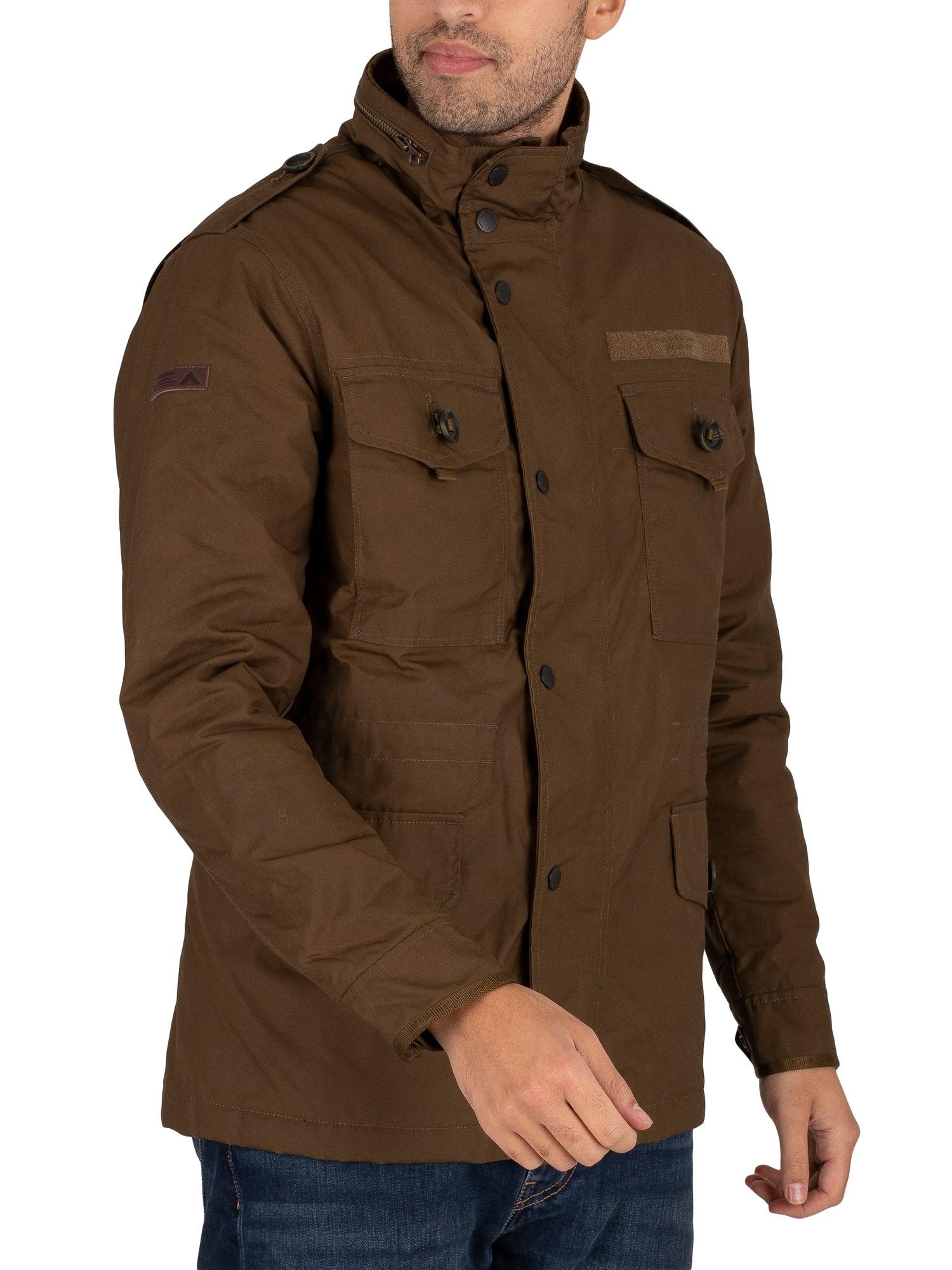 Superdry Waxed Field Jacket in Brown for Men | Lyst