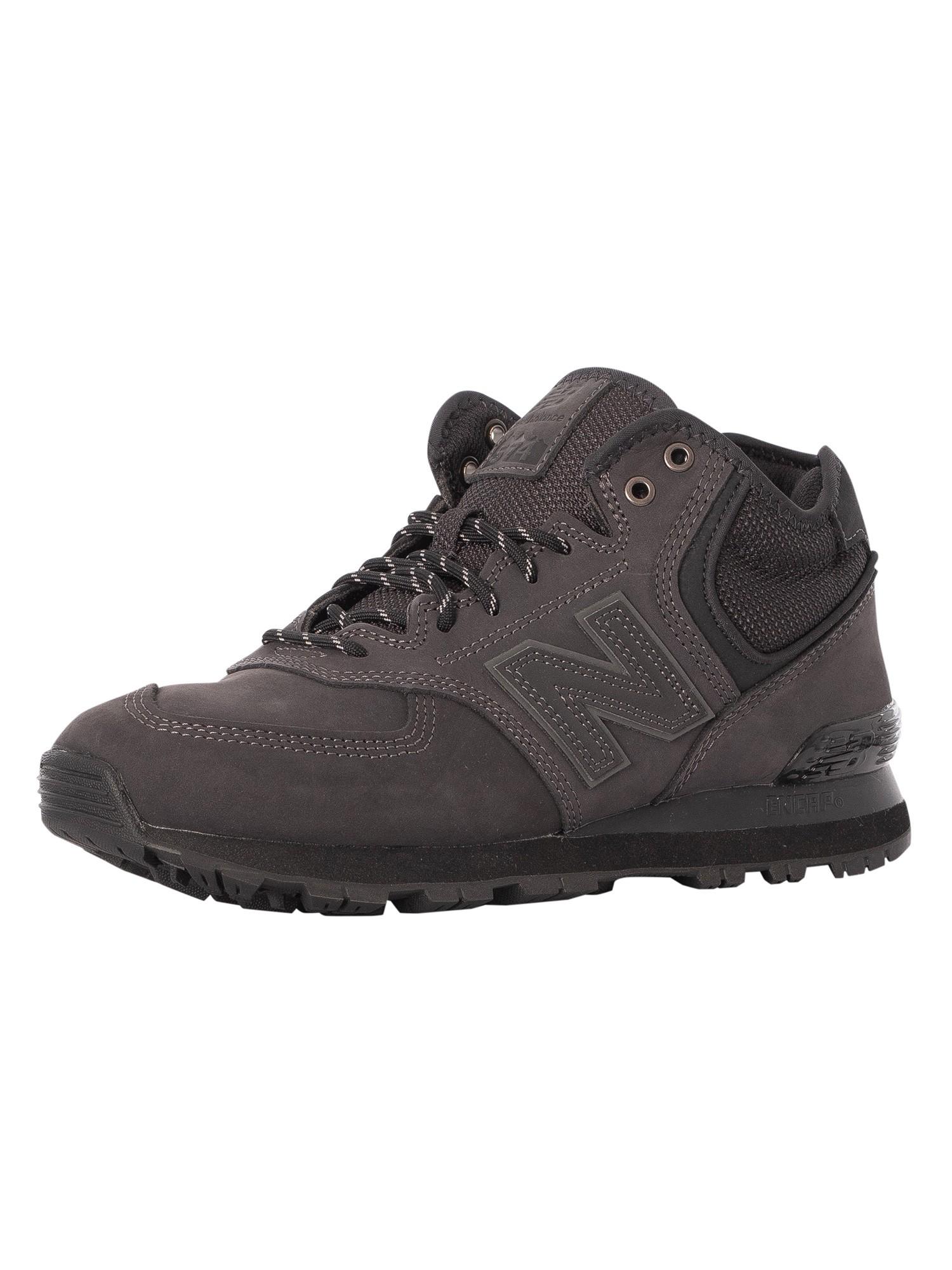 New Balance 574h Leather Trainers in Black for Men | Lyst