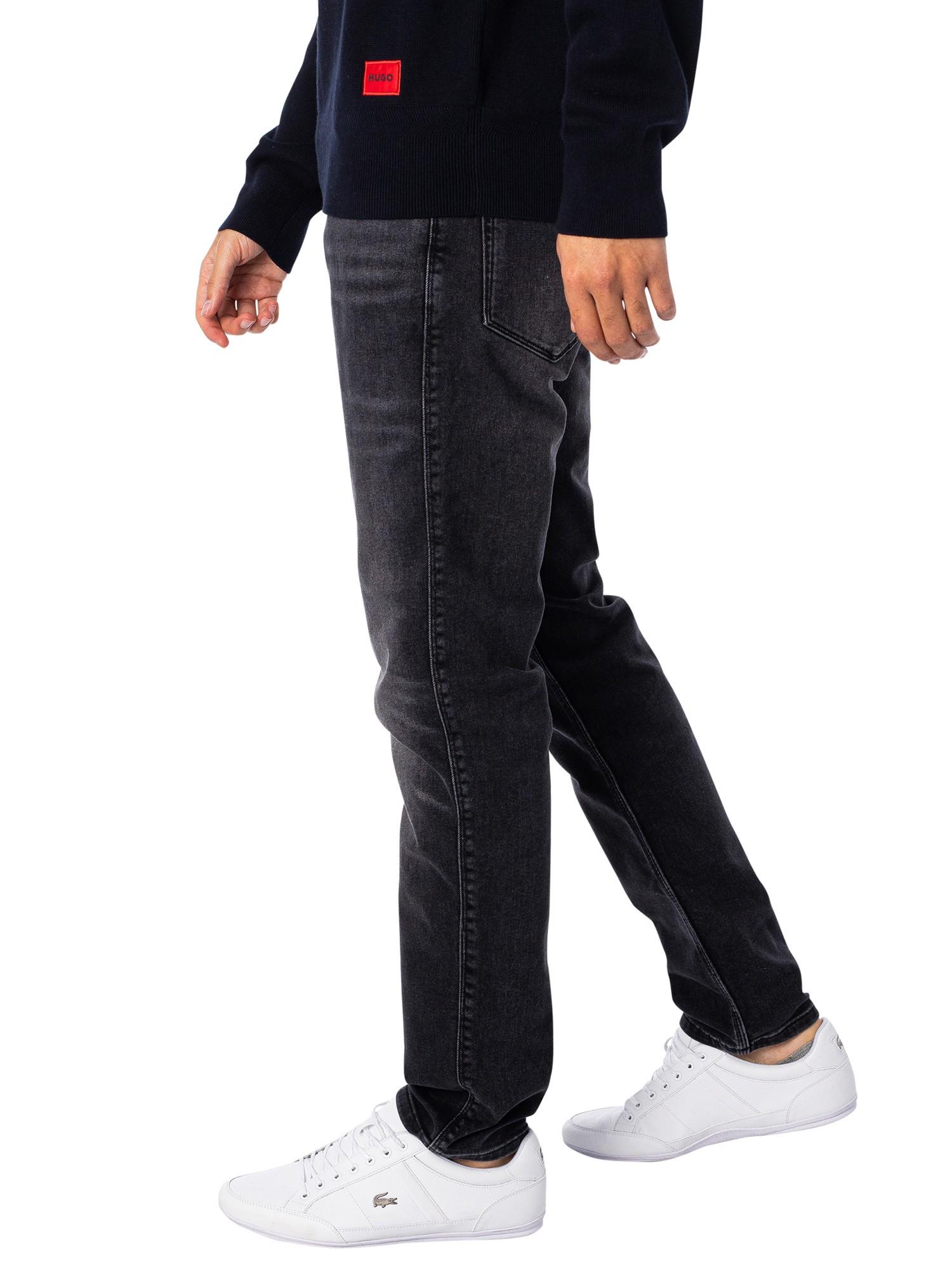 HUGO 708 Slim Jeans in Black for Men | Lyst