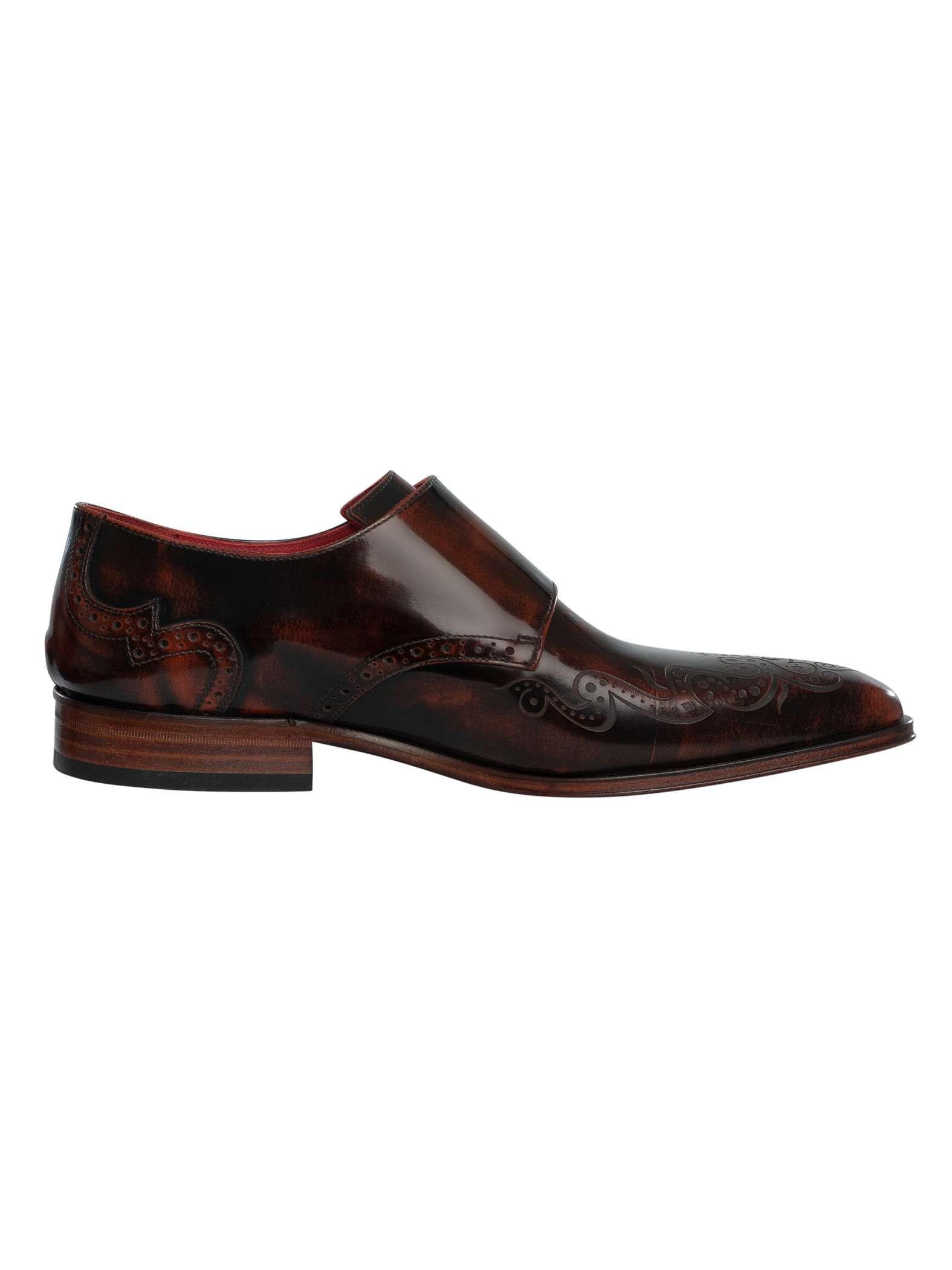 Brown Jeffery West Escobar Brogue Jeffery West Monk Leather Shoes