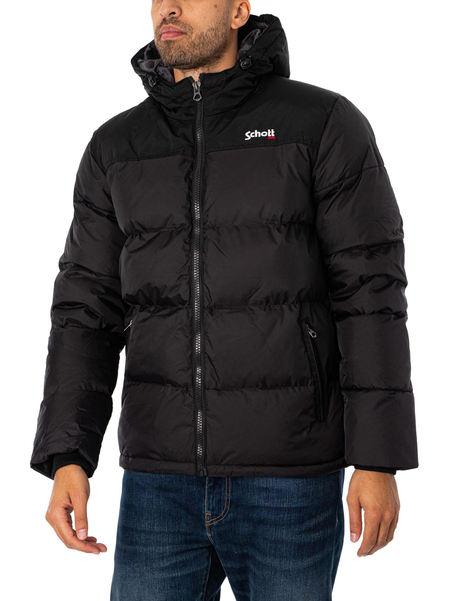 Schott Nyc Utah Puffer Jacket in Black for Men Lyst