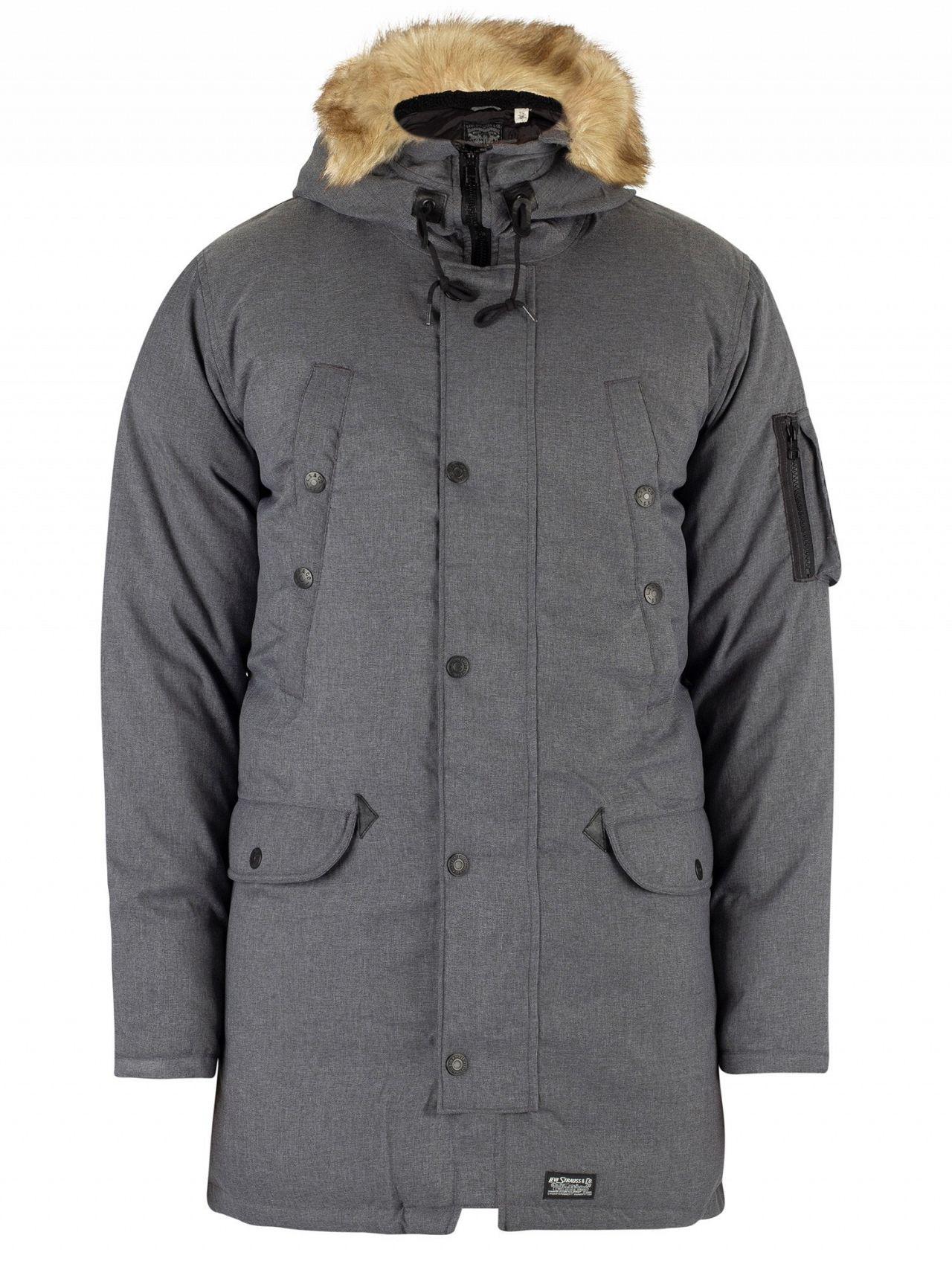 Levi's Fur Mens Mens Down Davidson Parka In Grey Heather - Xl in Grey for  Men - Lyst